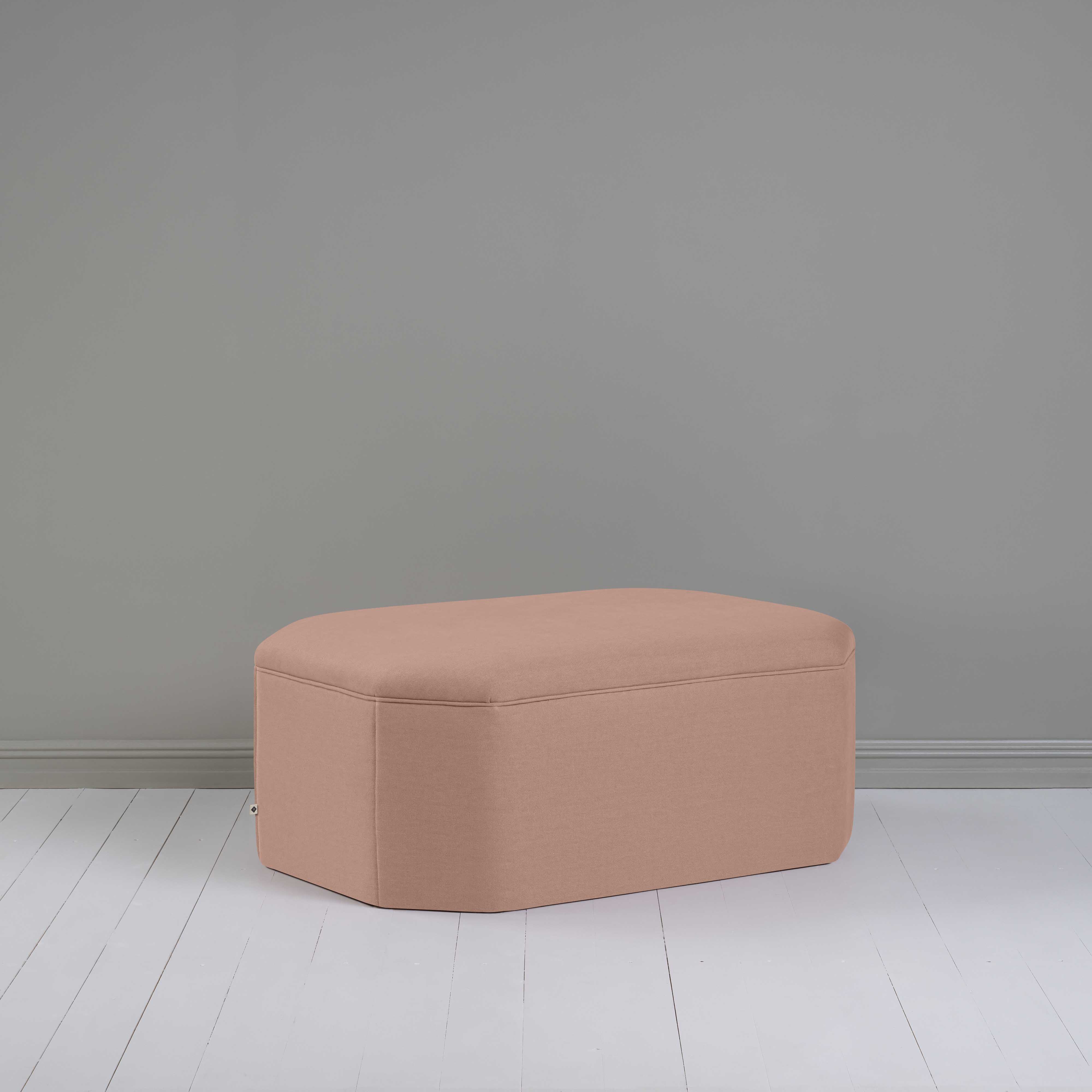  Hither Hexagonal Ottoman in Laidback Linen Roseberry - Nicola Harding 