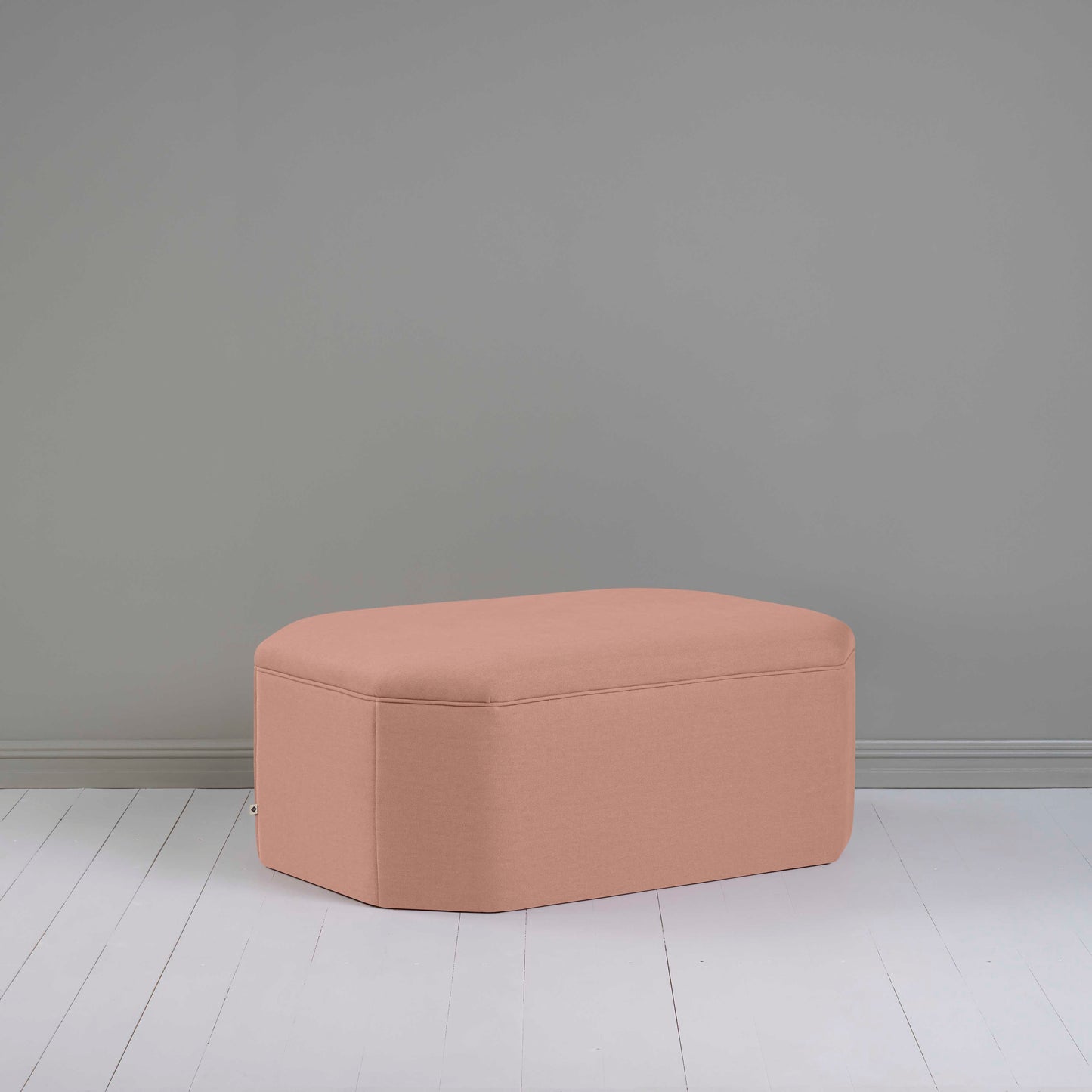 Hither Hexagonal Ottoman in Laidback Linen Roseberry - Nicola Harding