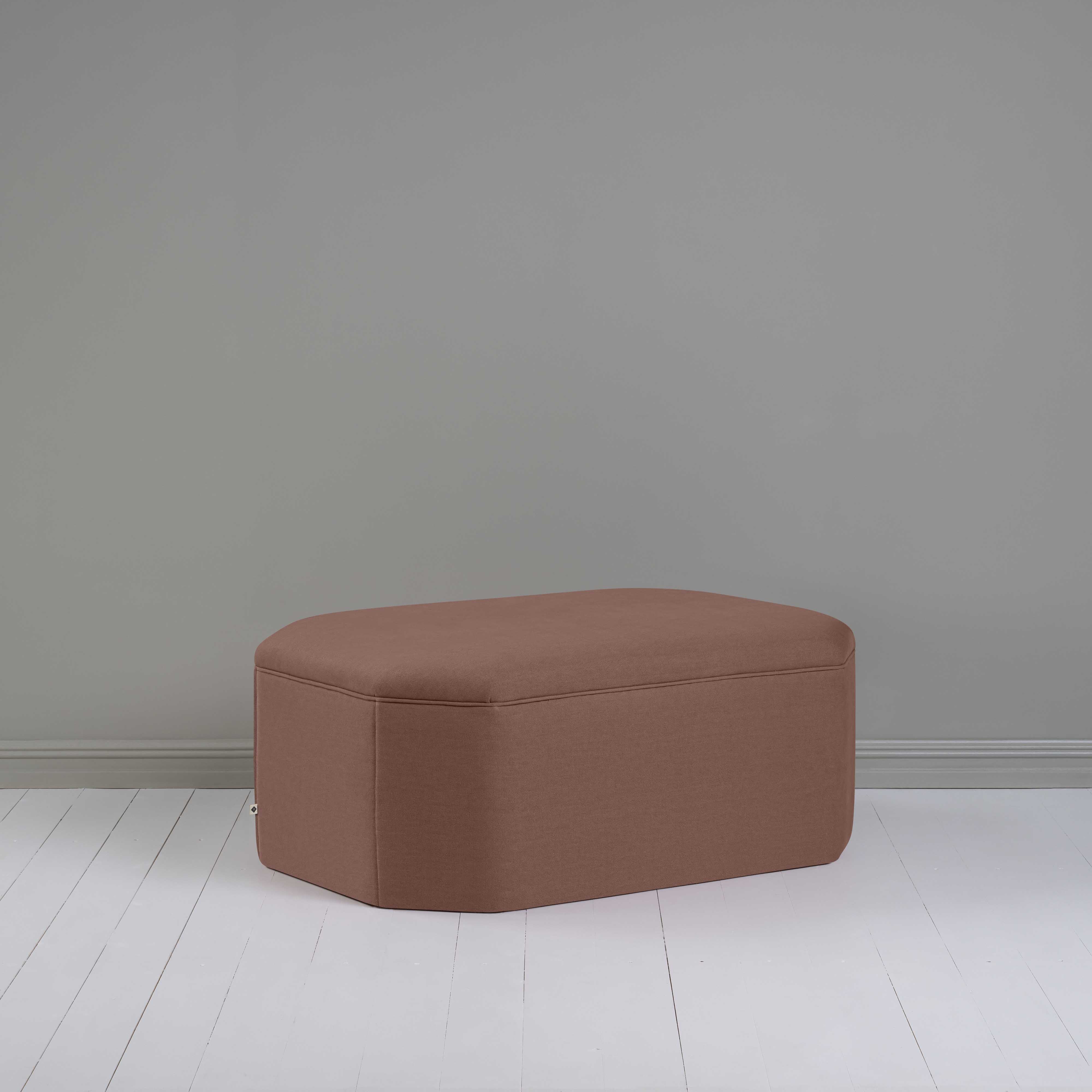  Hither Hexagonal Storage Ottoman in Laidback Linen Sweet Briar - Nicola Harding 