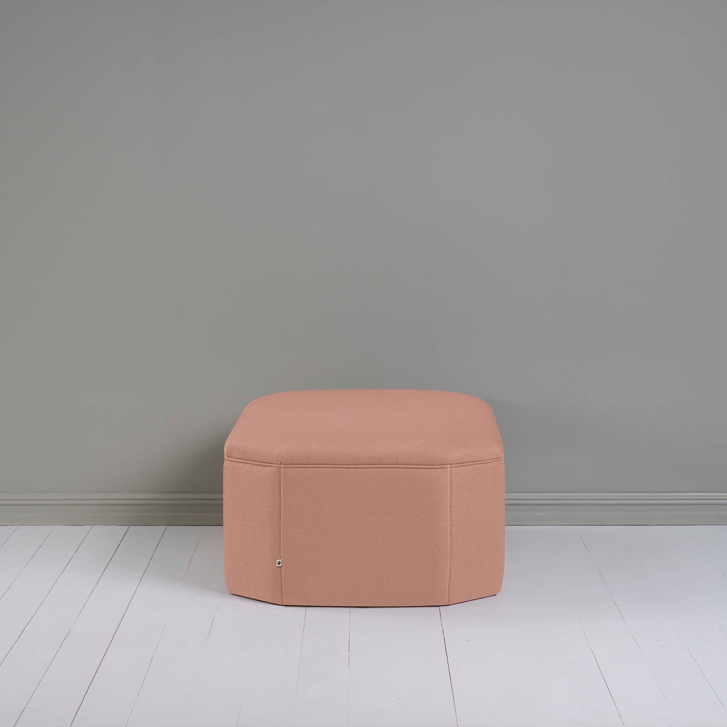 Hither Hexagonal Ottoman in Laidback Linen Roseberry - Nicola Harding