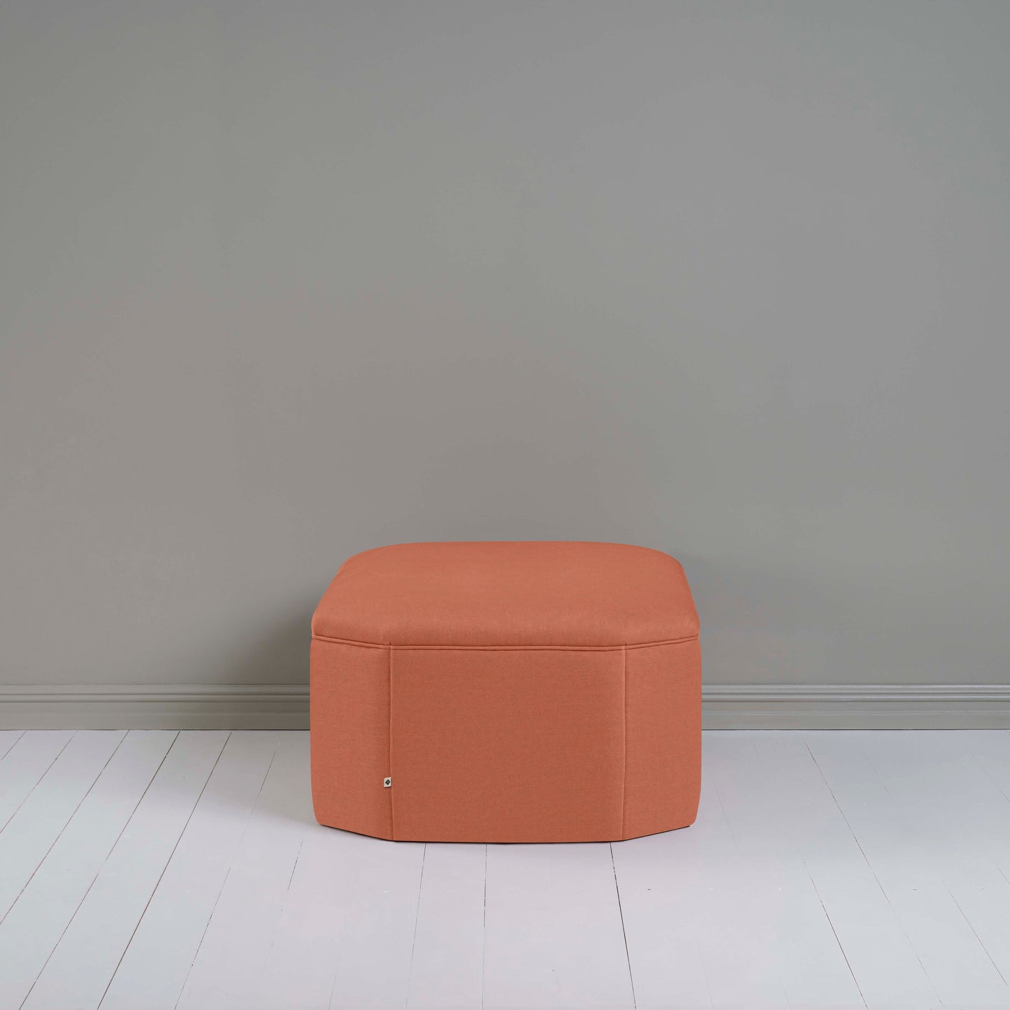 Hither Hexagonal Ottoman in Laidback Linen Cayenne - Nicola Harding