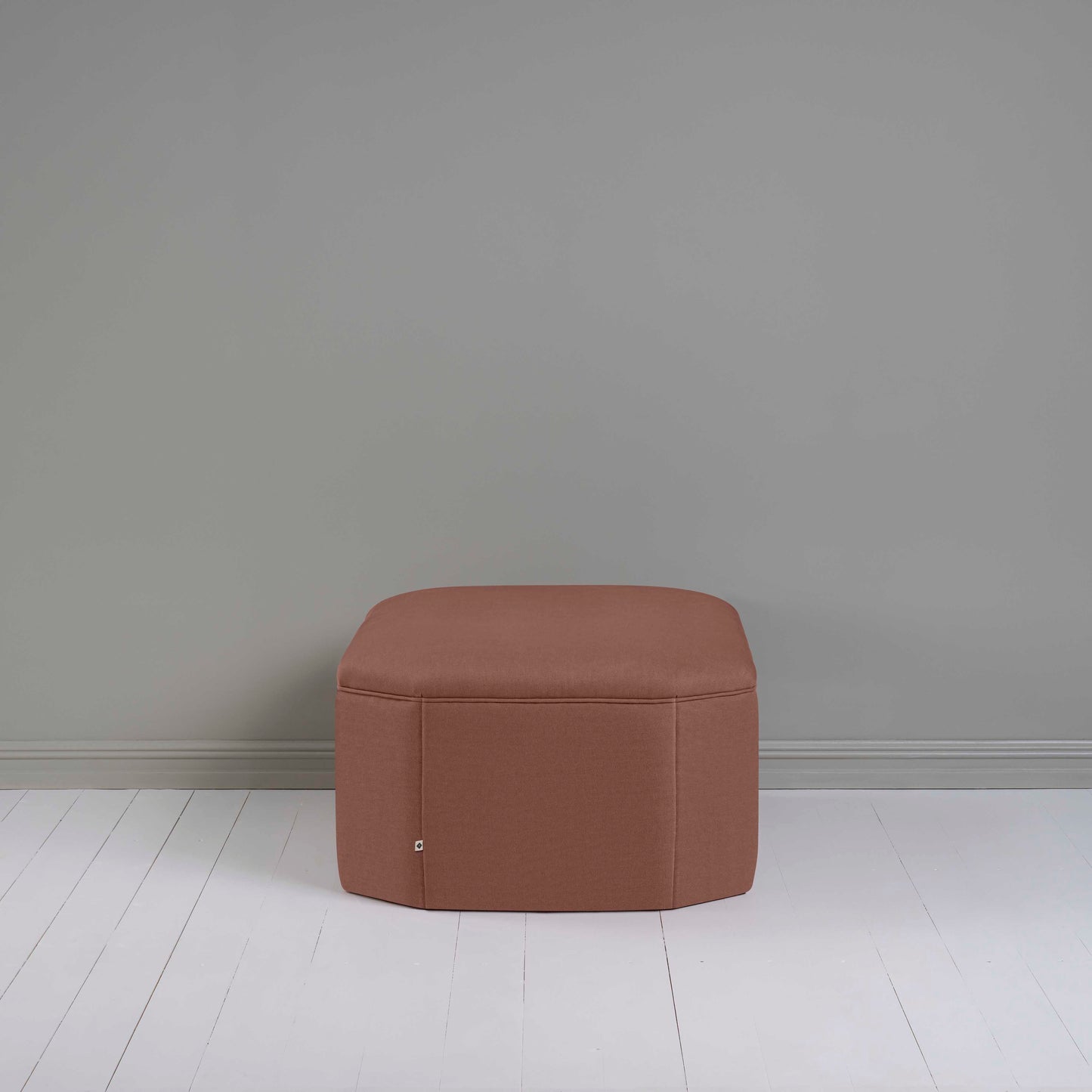 Hither Hexagonal Ottoman in Laidback Linen Sweet Briar - Nicola Harding