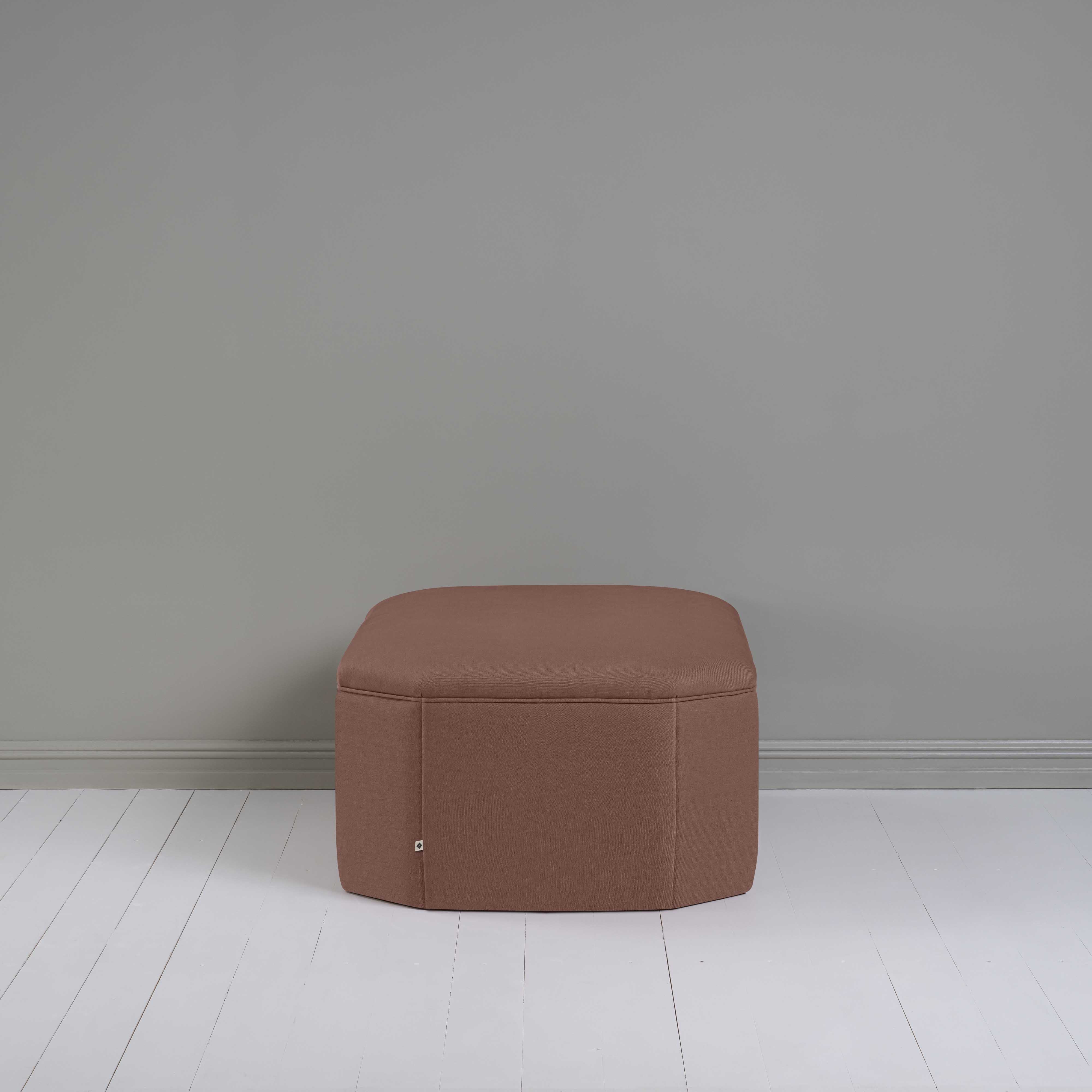  Hither Hexagonal Storage Ottoman in Laidback Linen Sweet Briar - Nicola Harding 