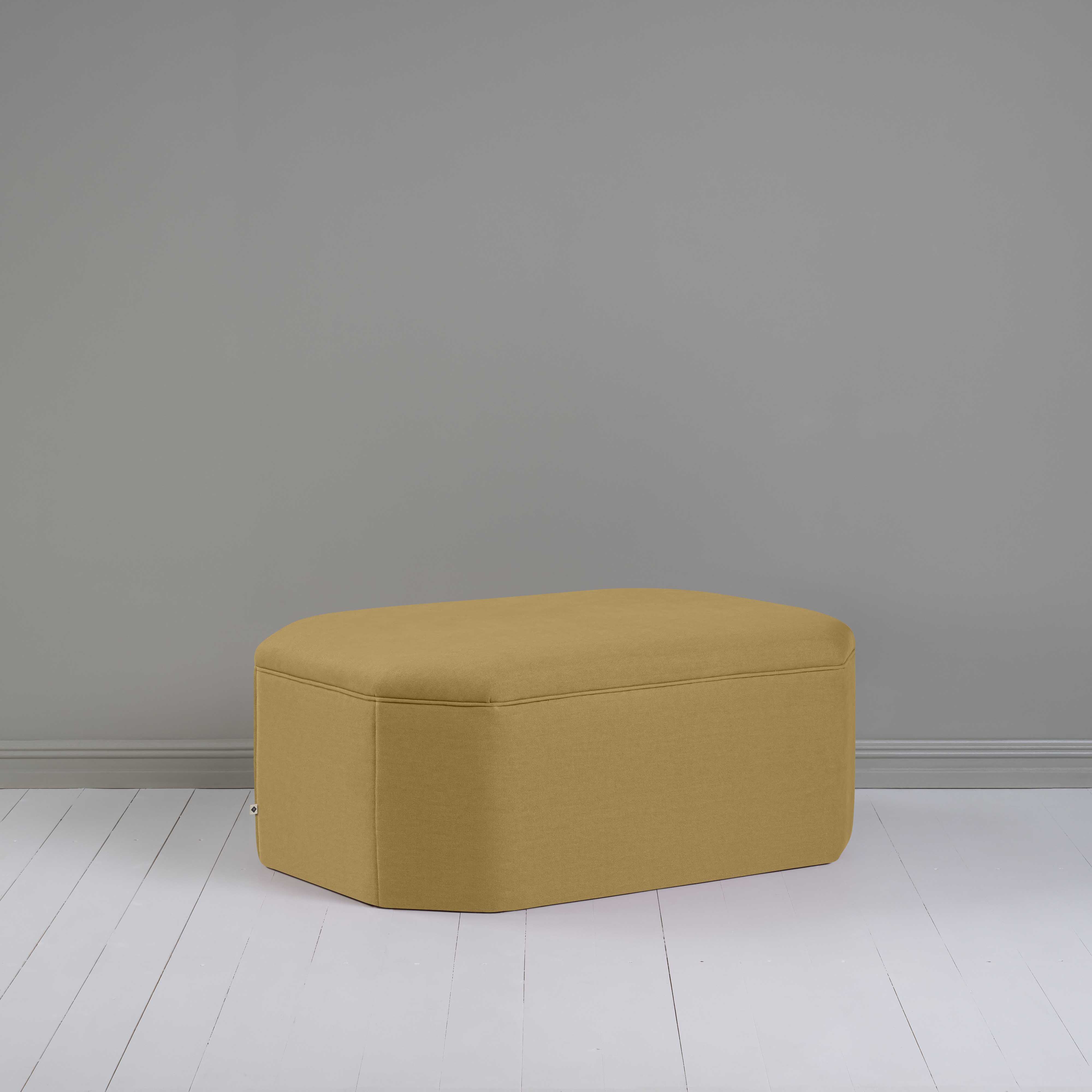  Hither Hexagonal Ottoman in Laidback Linen Ochre - Nicola Harding 