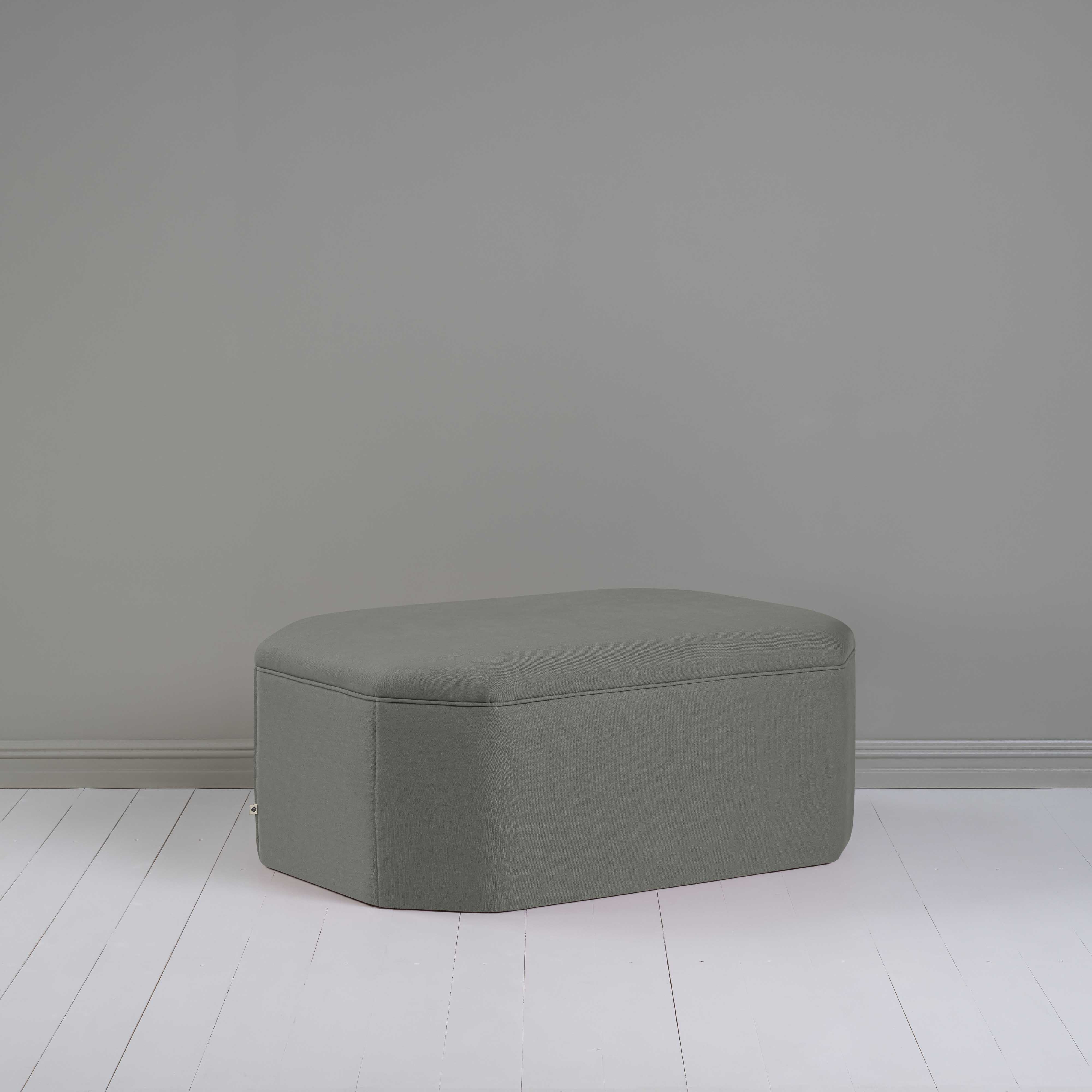  Hither Hexagonal Storage Ottoman in Laidback Linen Shadow - Nicola Harding 