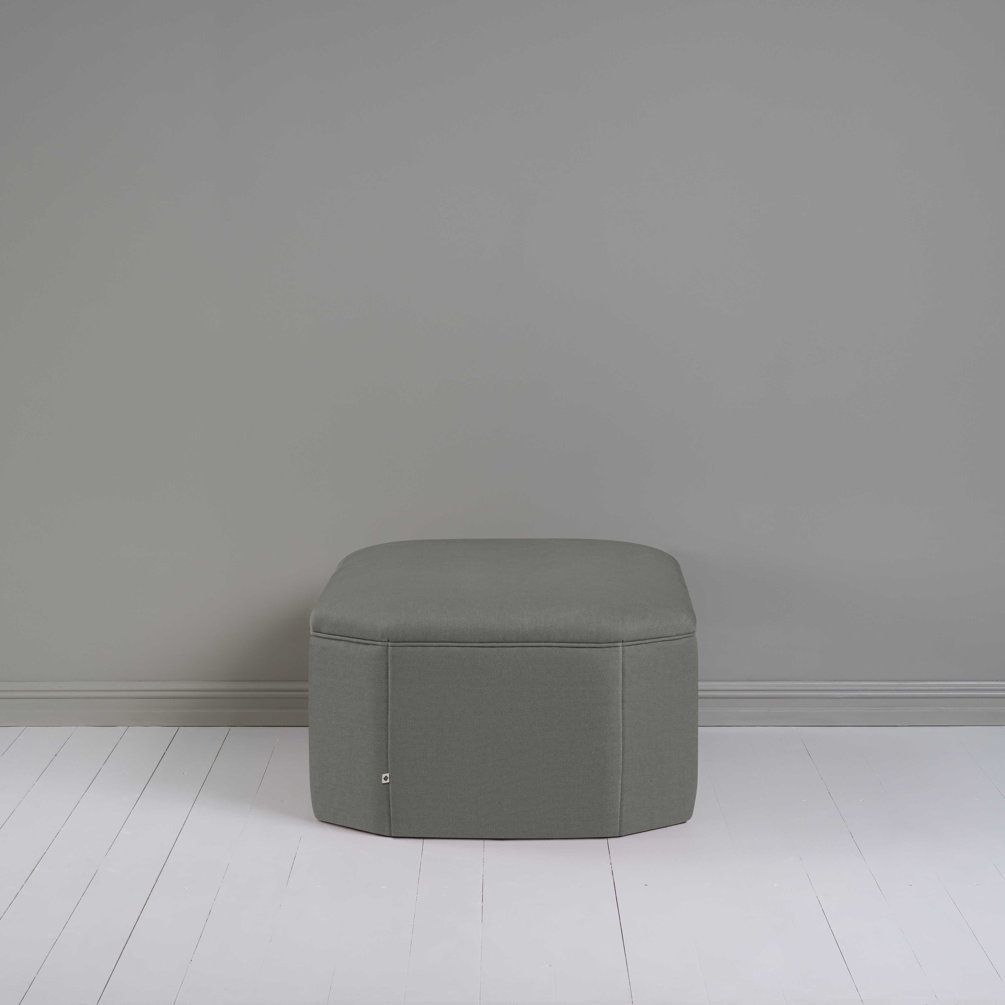  Hither Hexagonal Storage Ottoman in Laidback Linen Shadow - Nicola Harding 