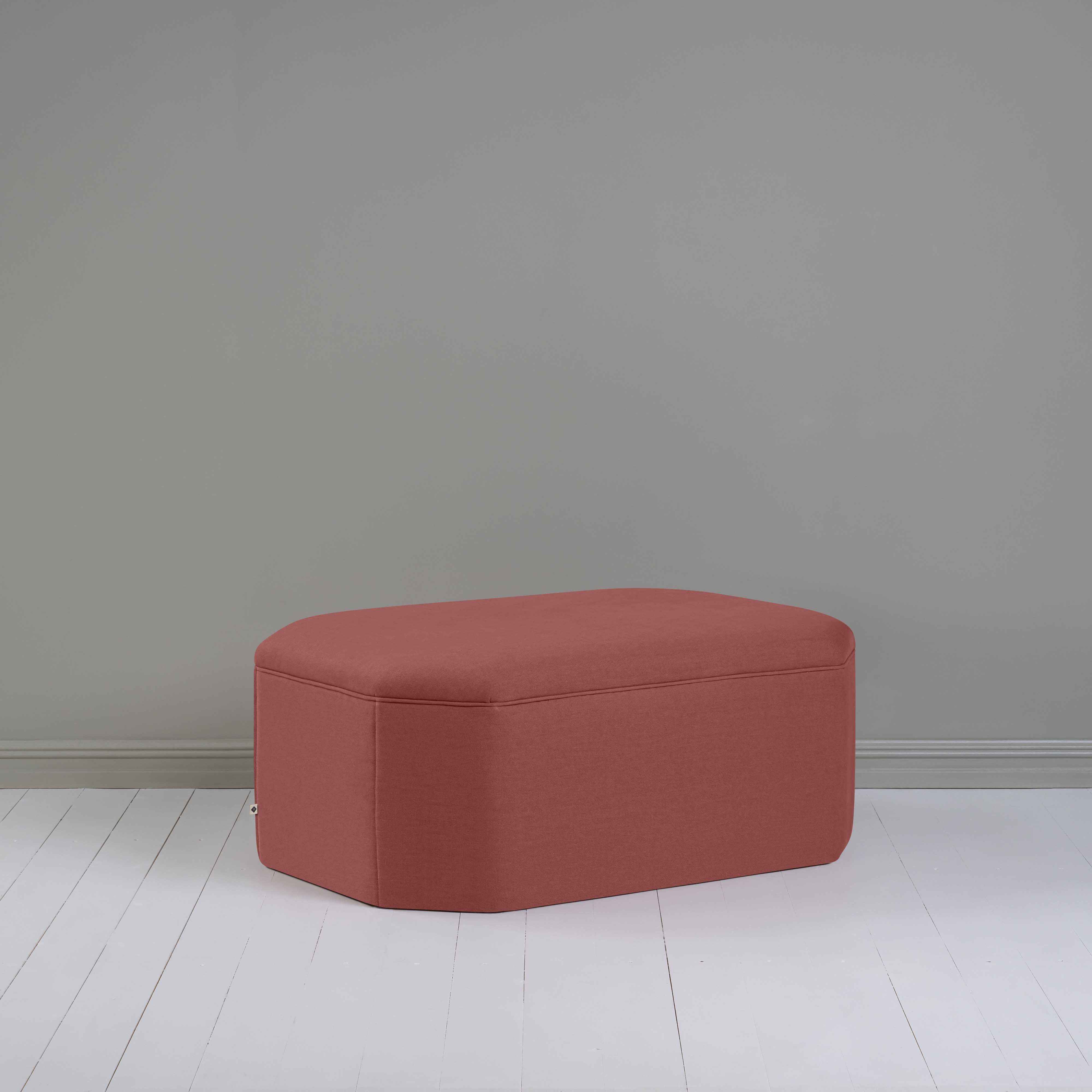  Hither Hexagonal Storage Ottoman in Laidback Linen Rouge - Nicola Harding 