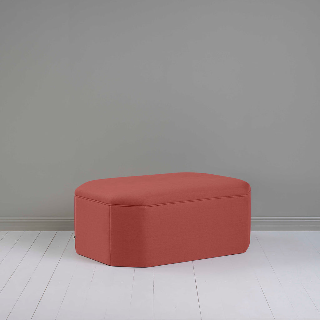  Hither Hexagonal Storage Ottoman in Laidback Linen Rouge - Nicola Harding 