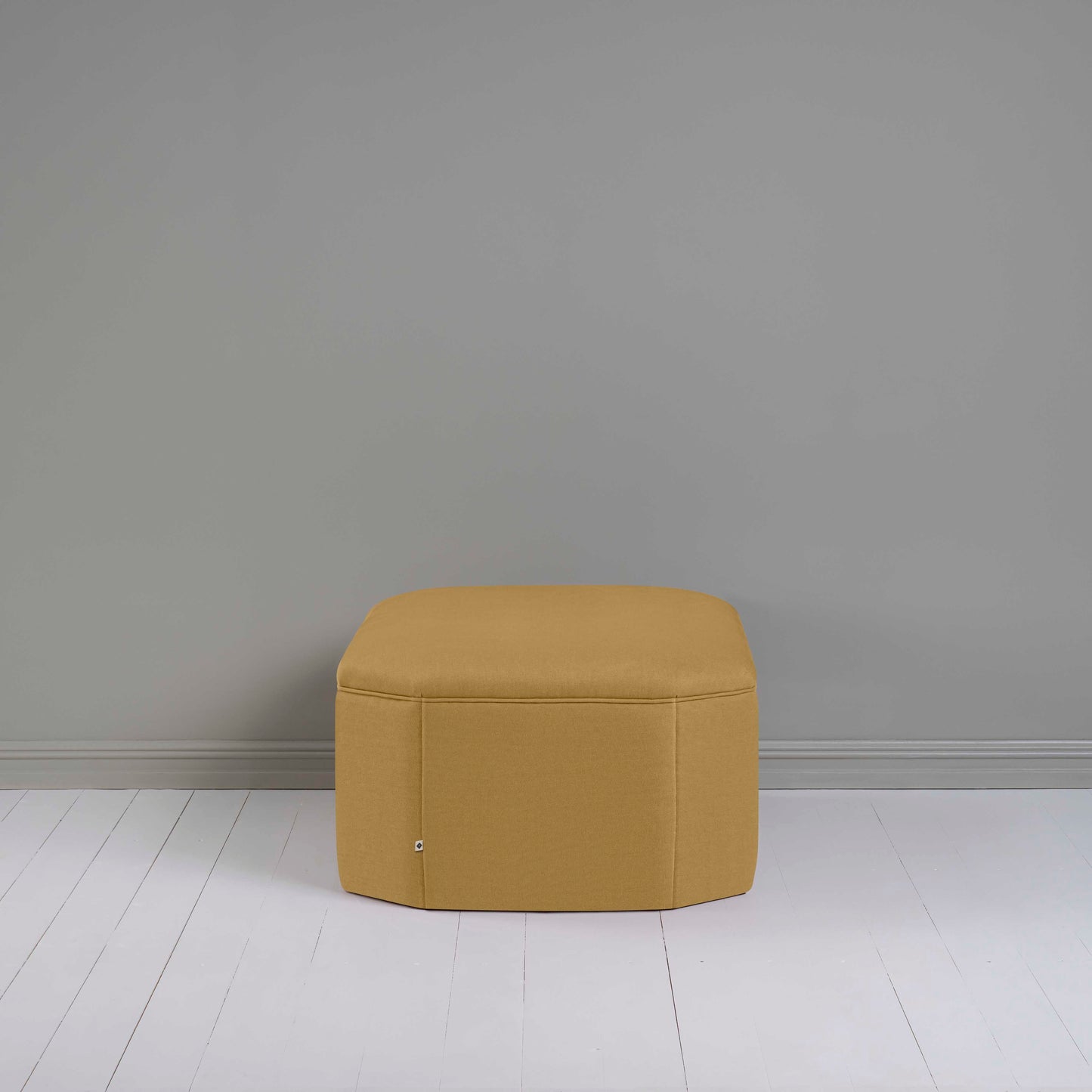 Hither Hexagonal Ottoman in Laidback Linen Ochre - Nicola Harding