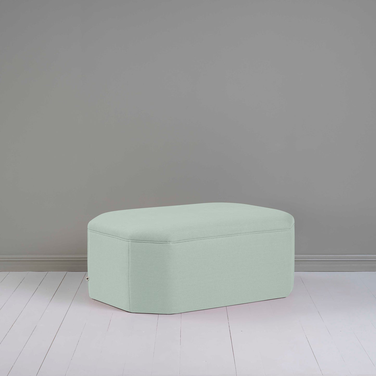 Hither Hexagonal Storage Ottoman in Laidback Linen Sky - Nicola Harding