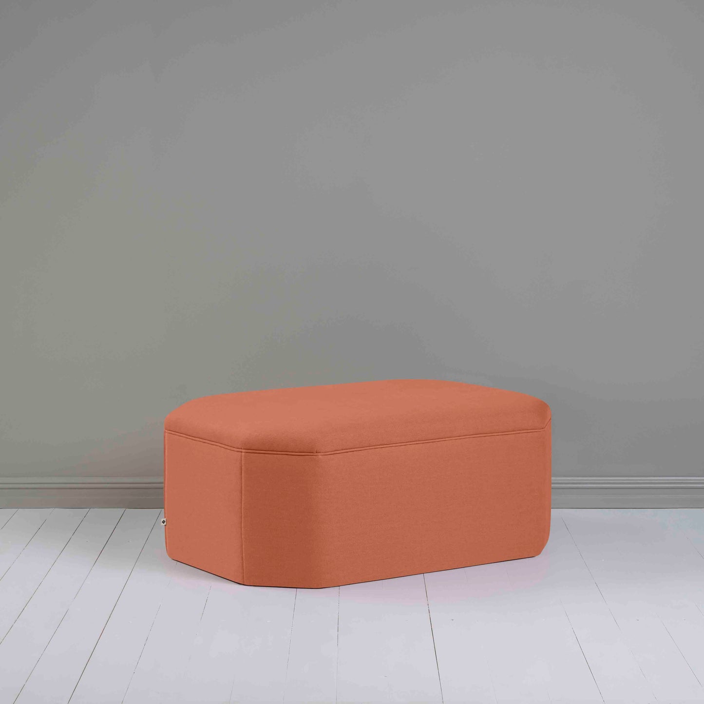 Hither Hexagonal Ottoman in Laidback Linen Cayenne - Nicola Harding