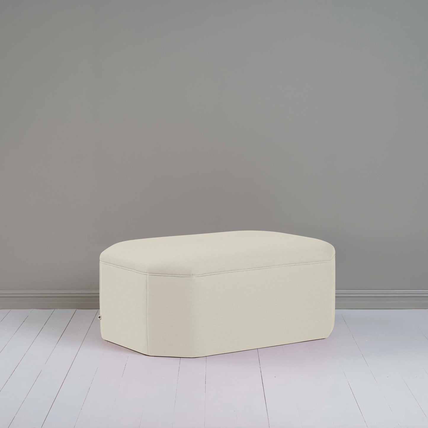 Hither Hexagonal Storage Ottoman in Laidback Linen Dove - Nicola Harding