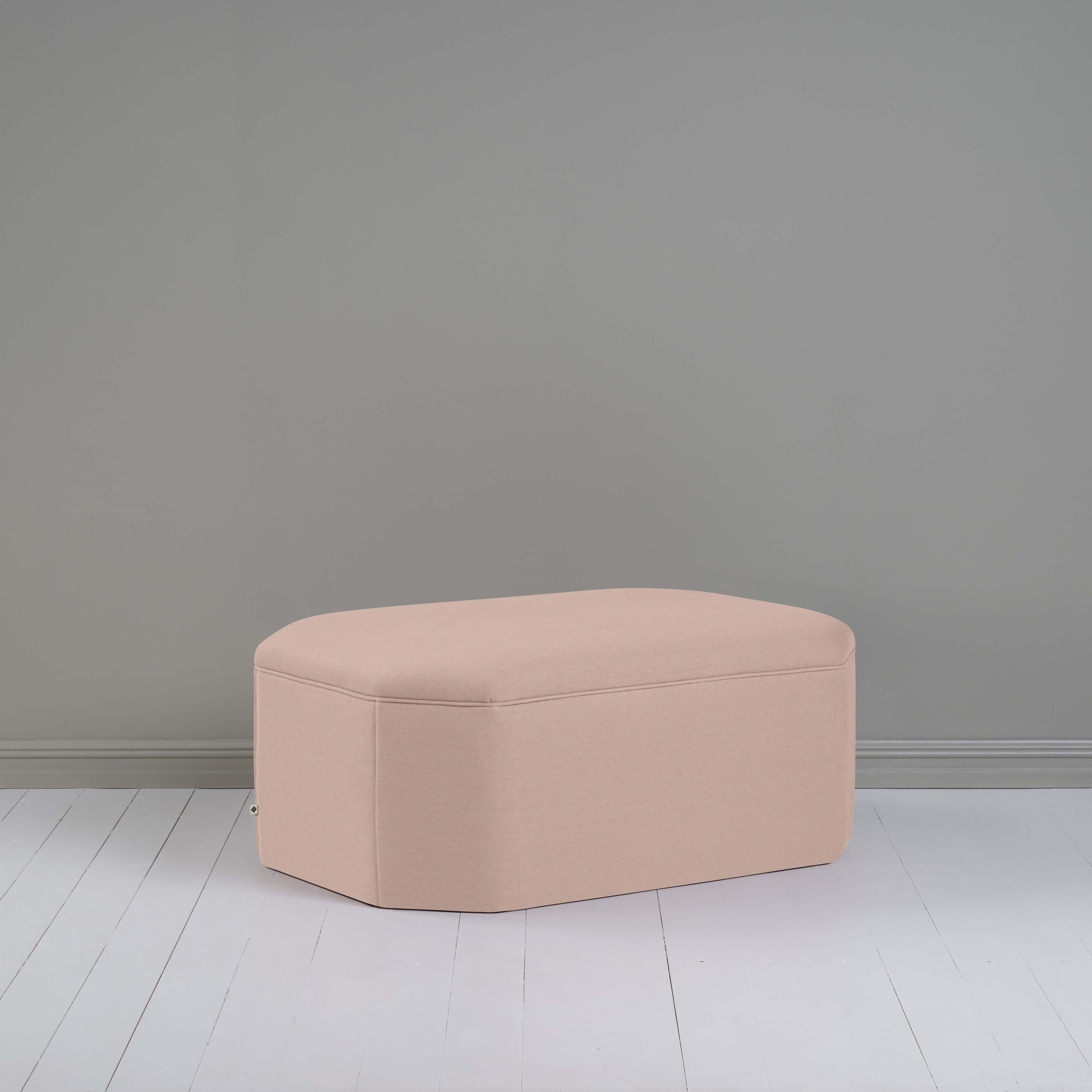  Hither Hexagonal Ottoman in Laidback Linen Dusky Pink - Nicola Harding 