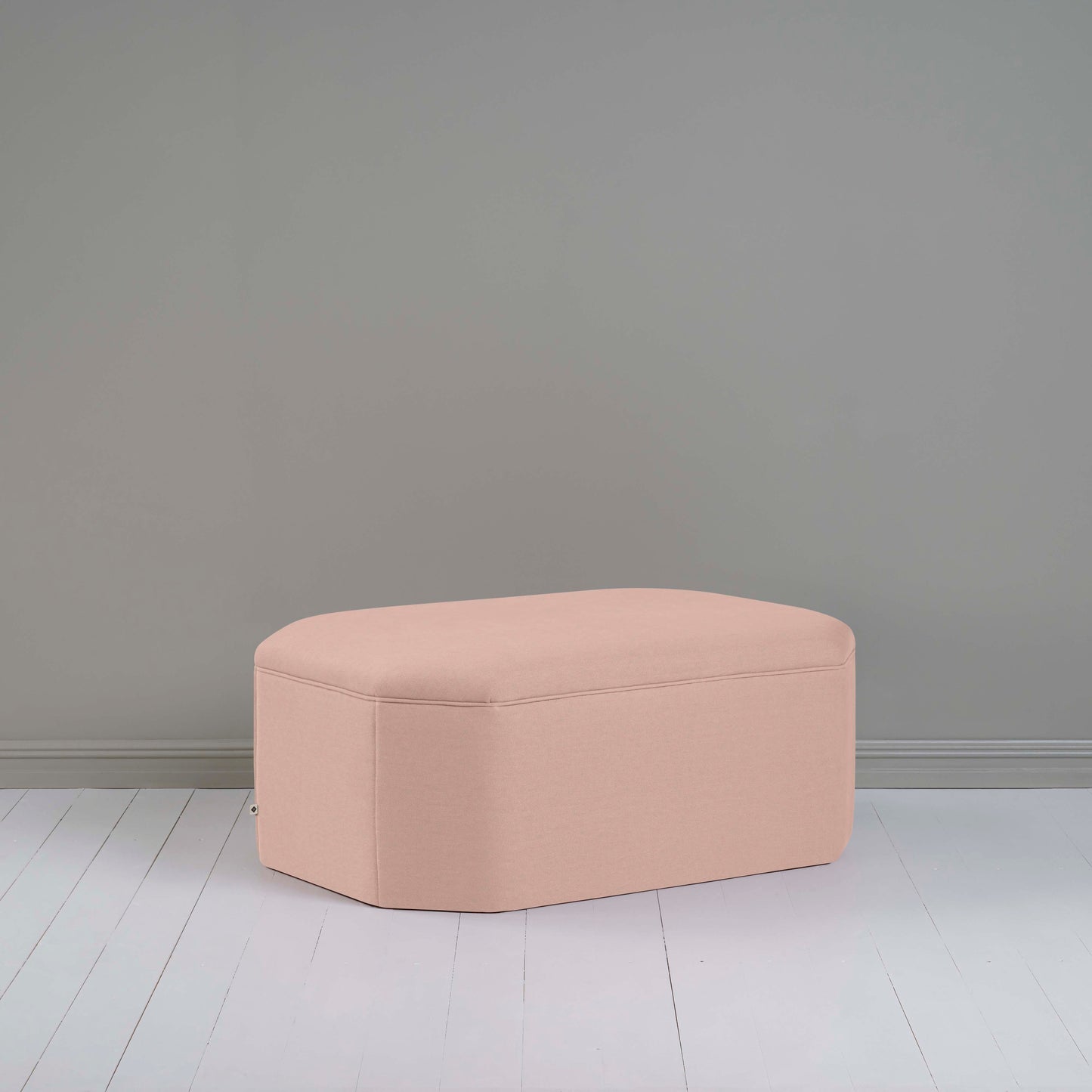 Hither Hexagonal Ottoman in Laidback Linen Dusky Pink - Nicola Harding