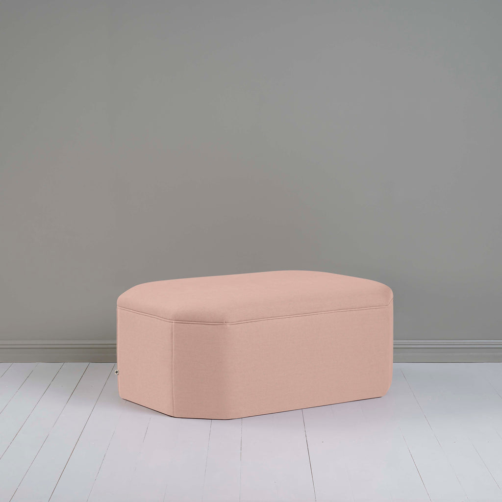  Hither Hexagonal Ottoman in Laidback Linen Dusky Pink - Nicola Harding 