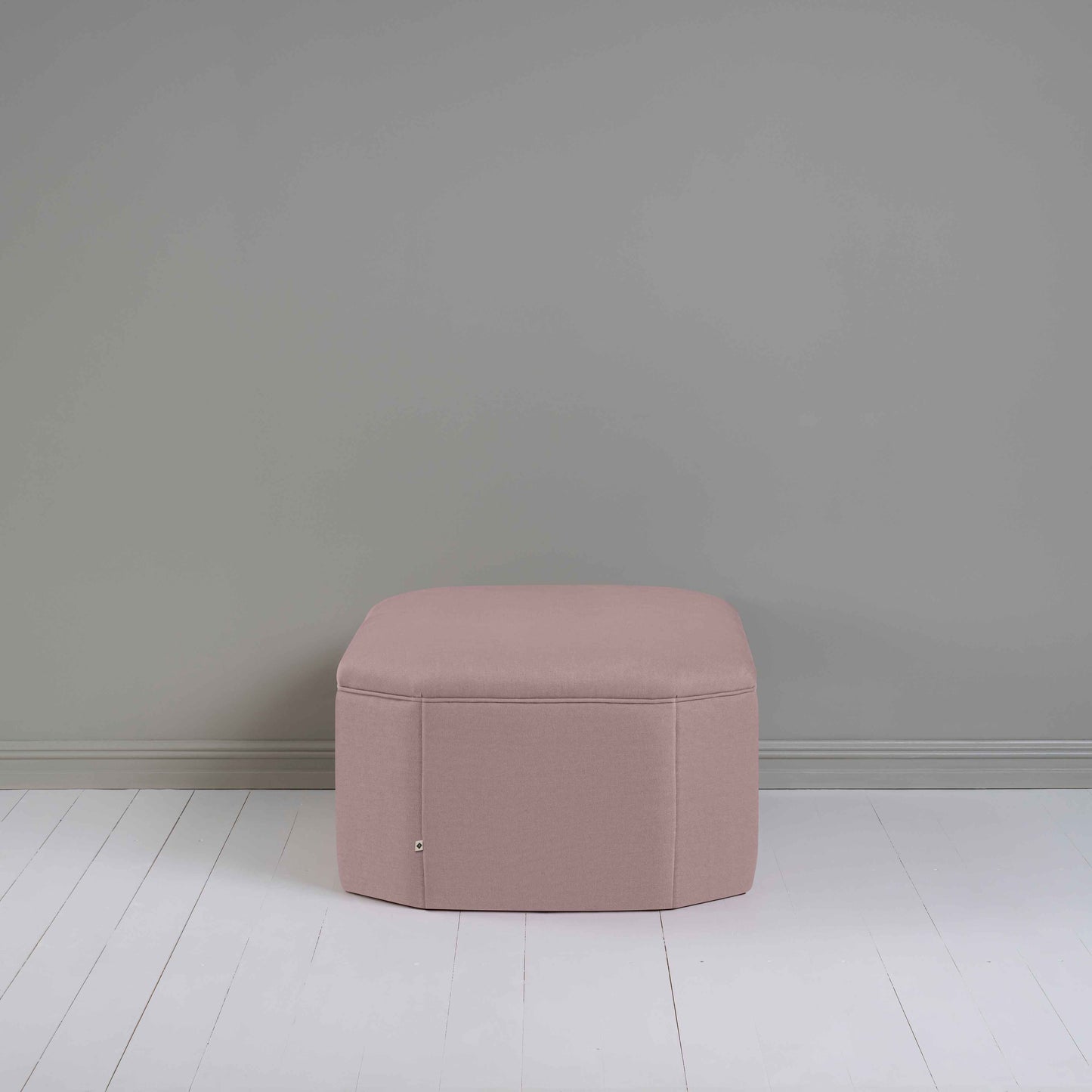 Hither Hexagonal Storage Ottoman in Laidback Linen Heather - Nicola Harding