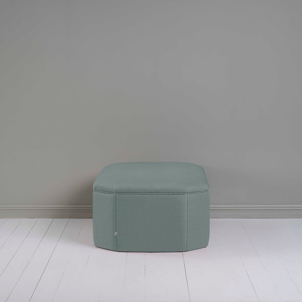  SIde View of Storage Ottoman in Laidback Linen Mineral - Nicola Harding 