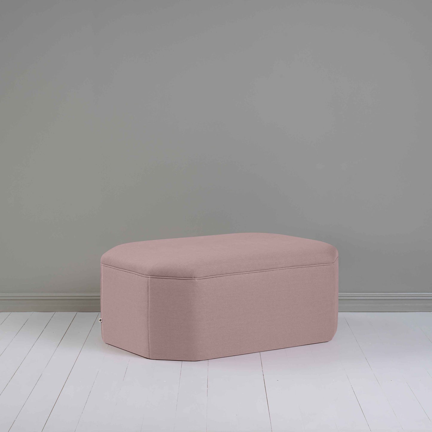 Hither Hexagonal Storage Ottoman in Laidback Linen Heather - Nicola Harding