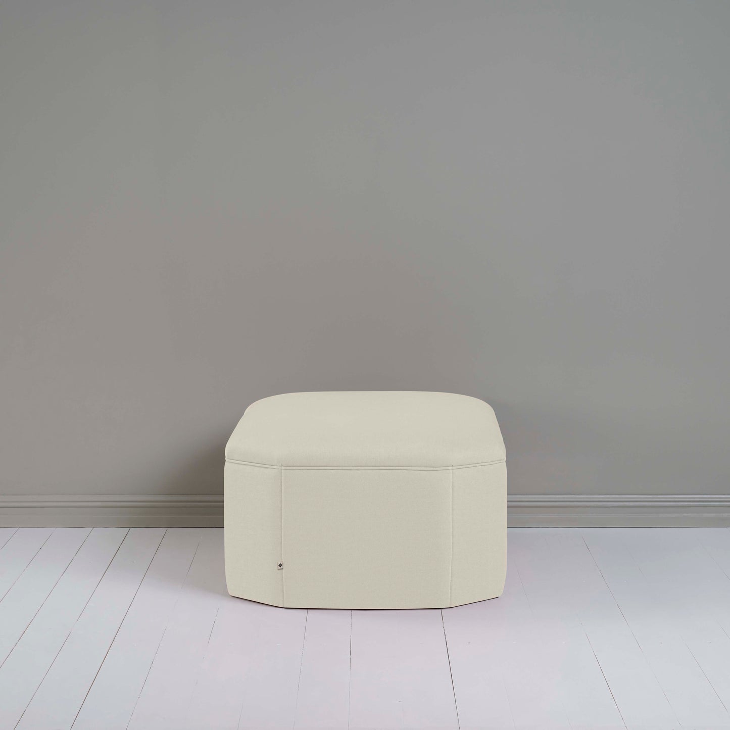 Hither Hexagonal Storage Ottoman in Laidback Linen Dove - Nicola Harding