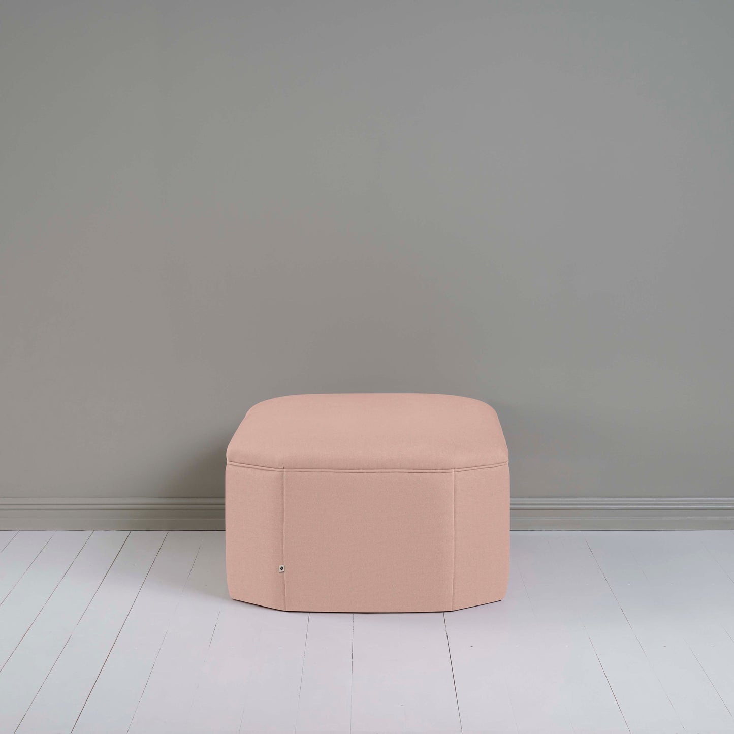 Hither Hexagonal Ottoman in Laidback Linen Dusky Pink - Nicola Harding