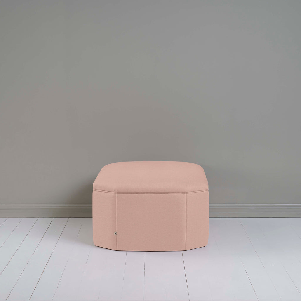  Hither Hexagonal Ottoman in Laidback Linen Dusky Pink - Nicola Harding 