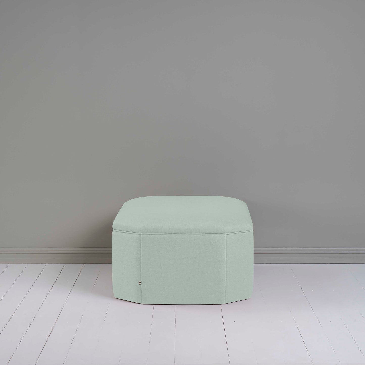 Hither Hexagonal Storage Ottoman in Laidback Linen Sky - Nicola Harding