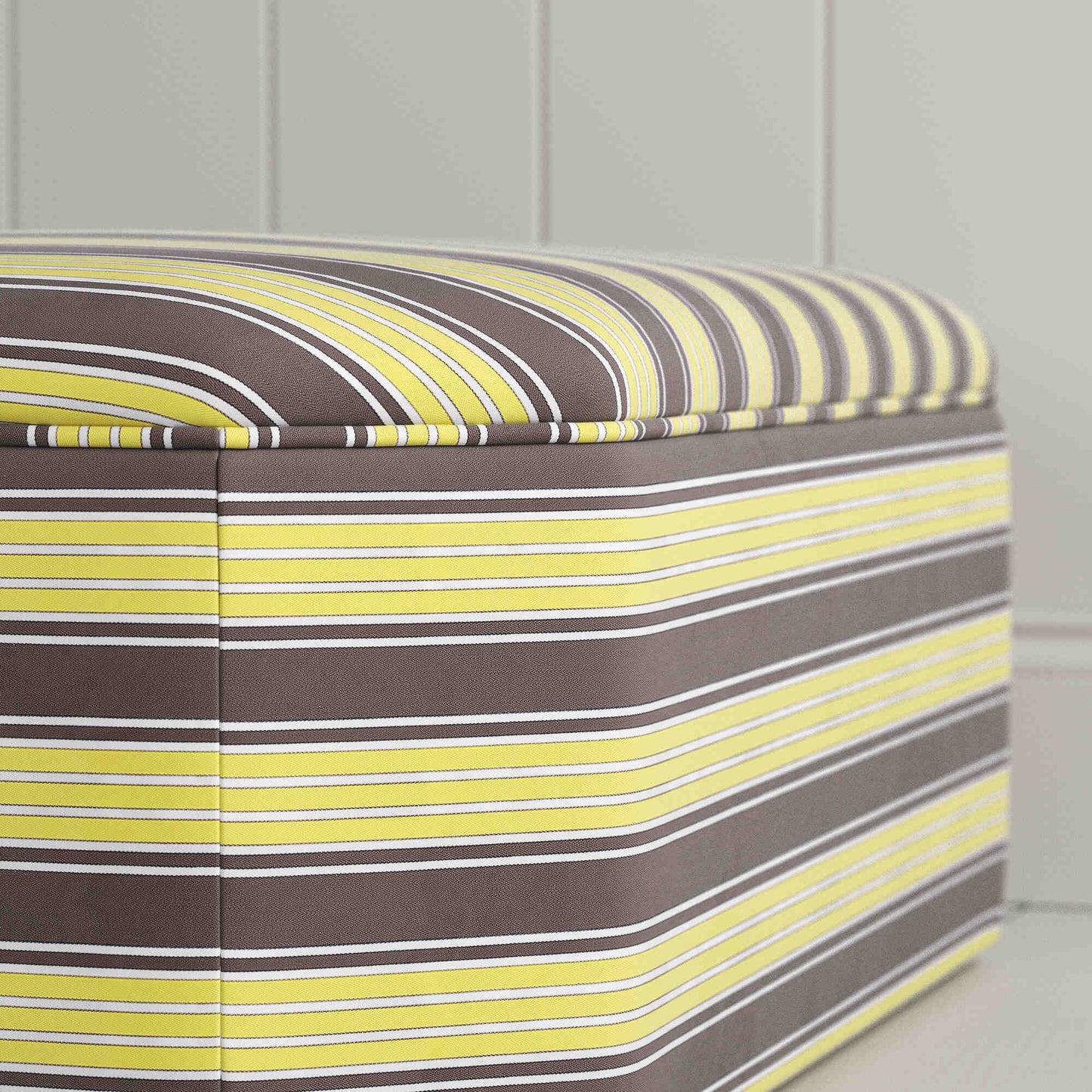 Hither Hexagonal Ottoman in Regatta Cotton, Custard