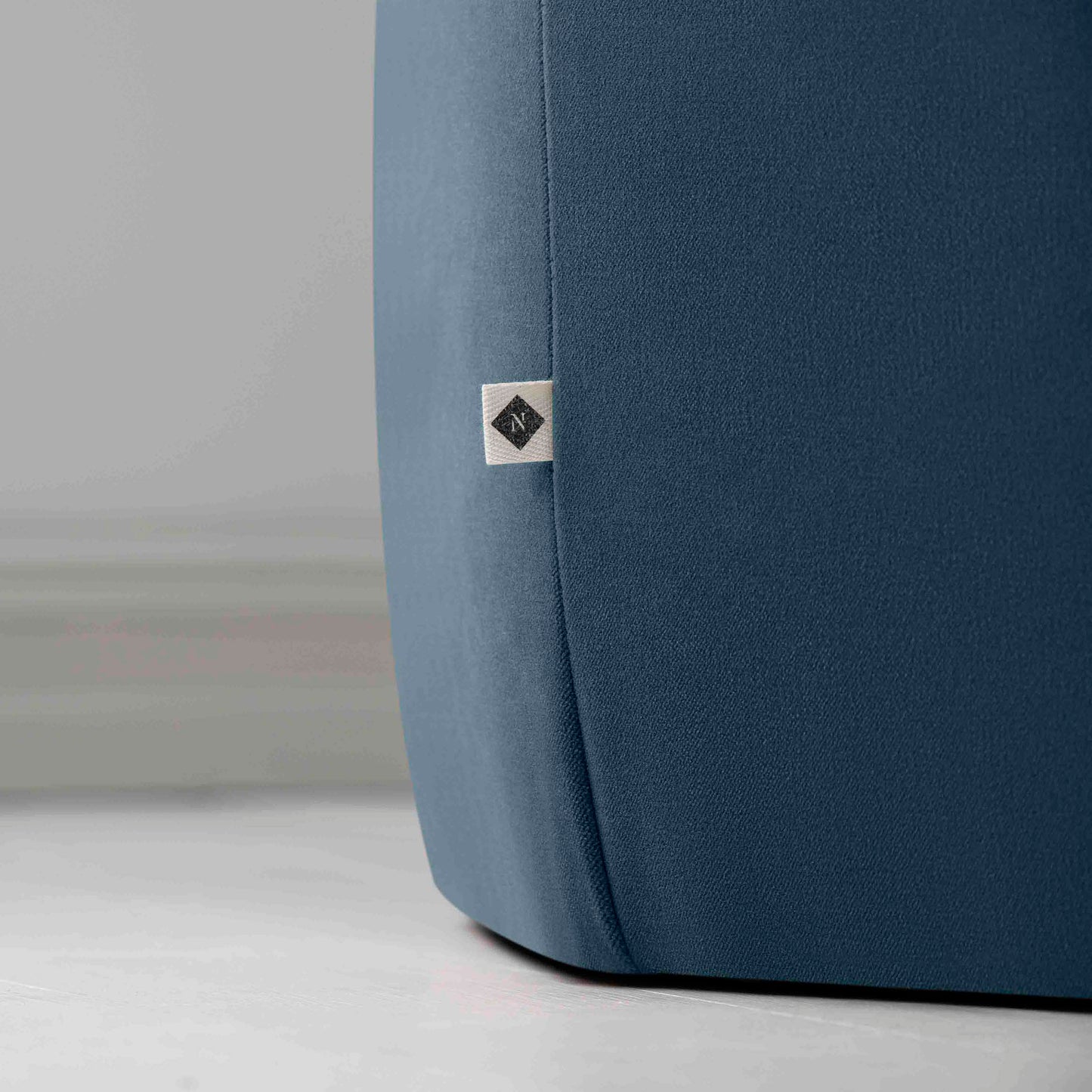 Hither Hexagonal Ottoman in Intelligent Velvet Aegean - Nicola Harding