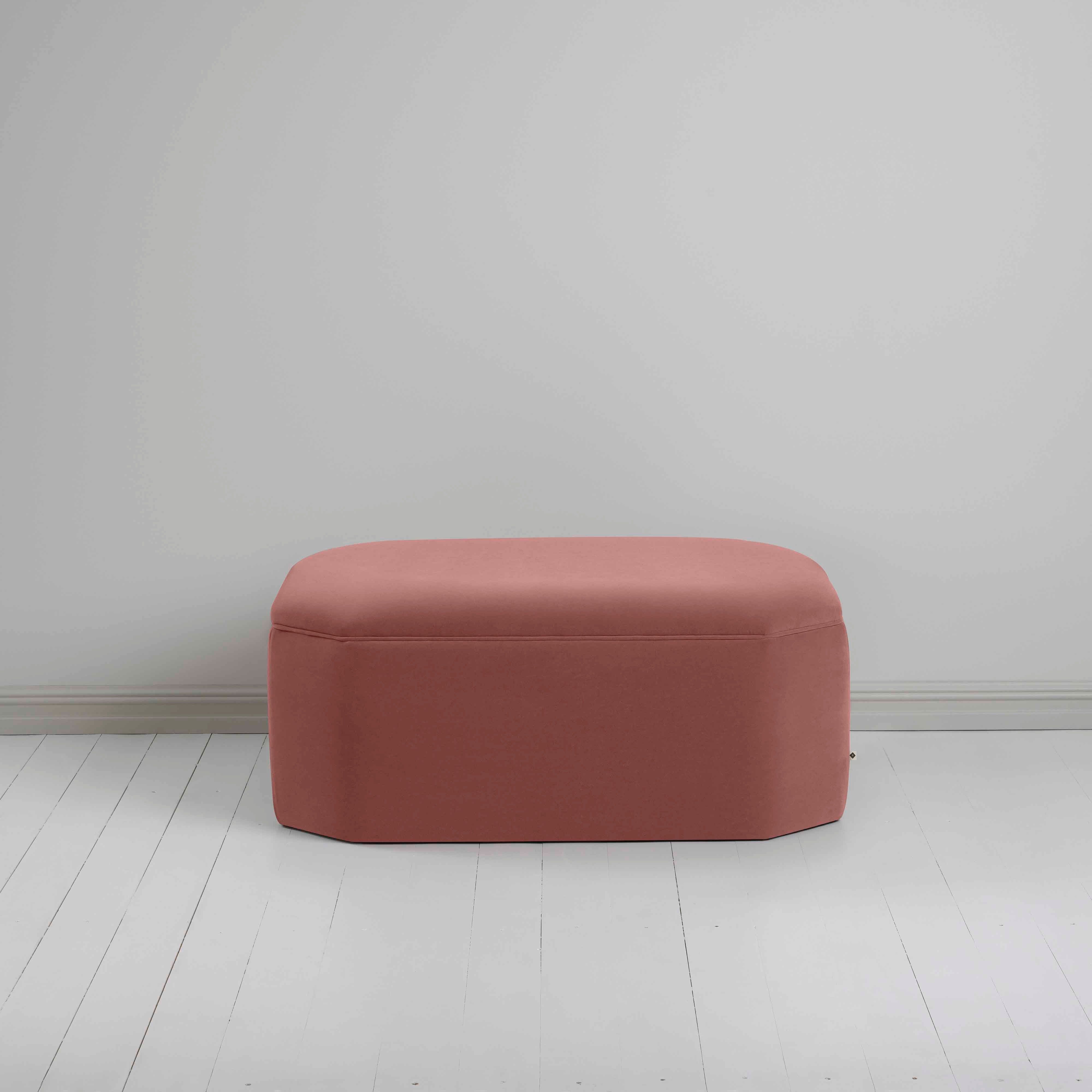  Hither Hexagonal Storage Ottoman in Intelligent Velvet Damson - Nicola Harding 