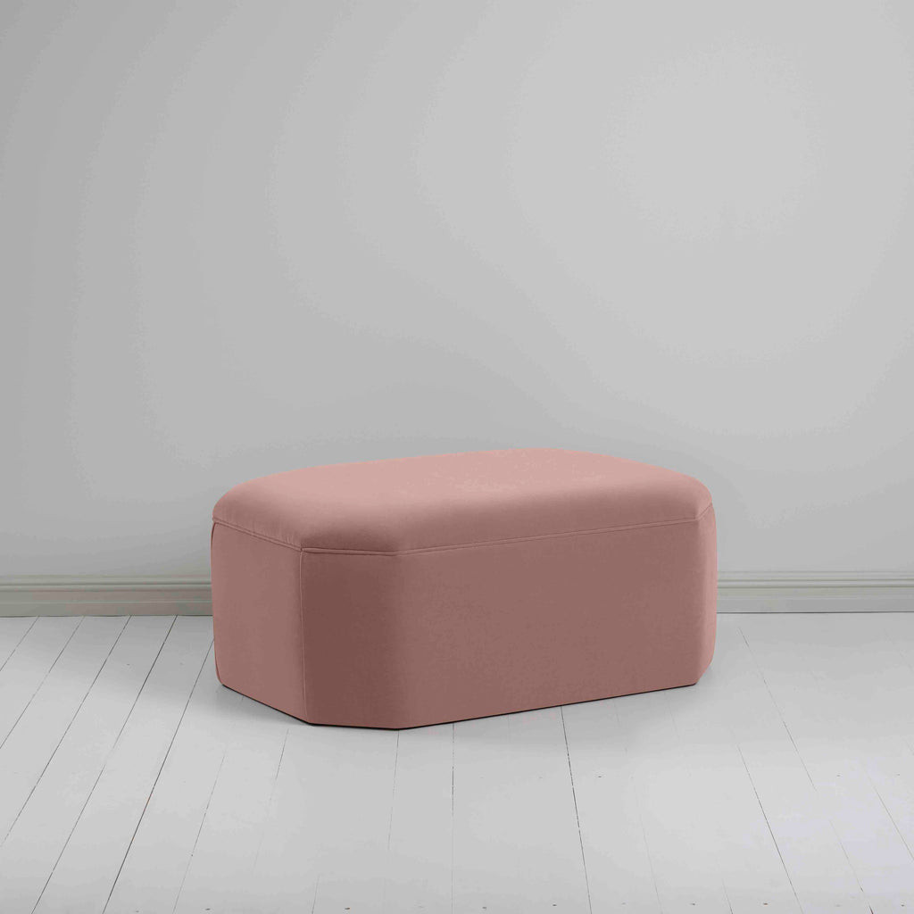  Hither Hexagonal Ottoman in Intelligent Velvet Dusky Pink - Nicola Harding 