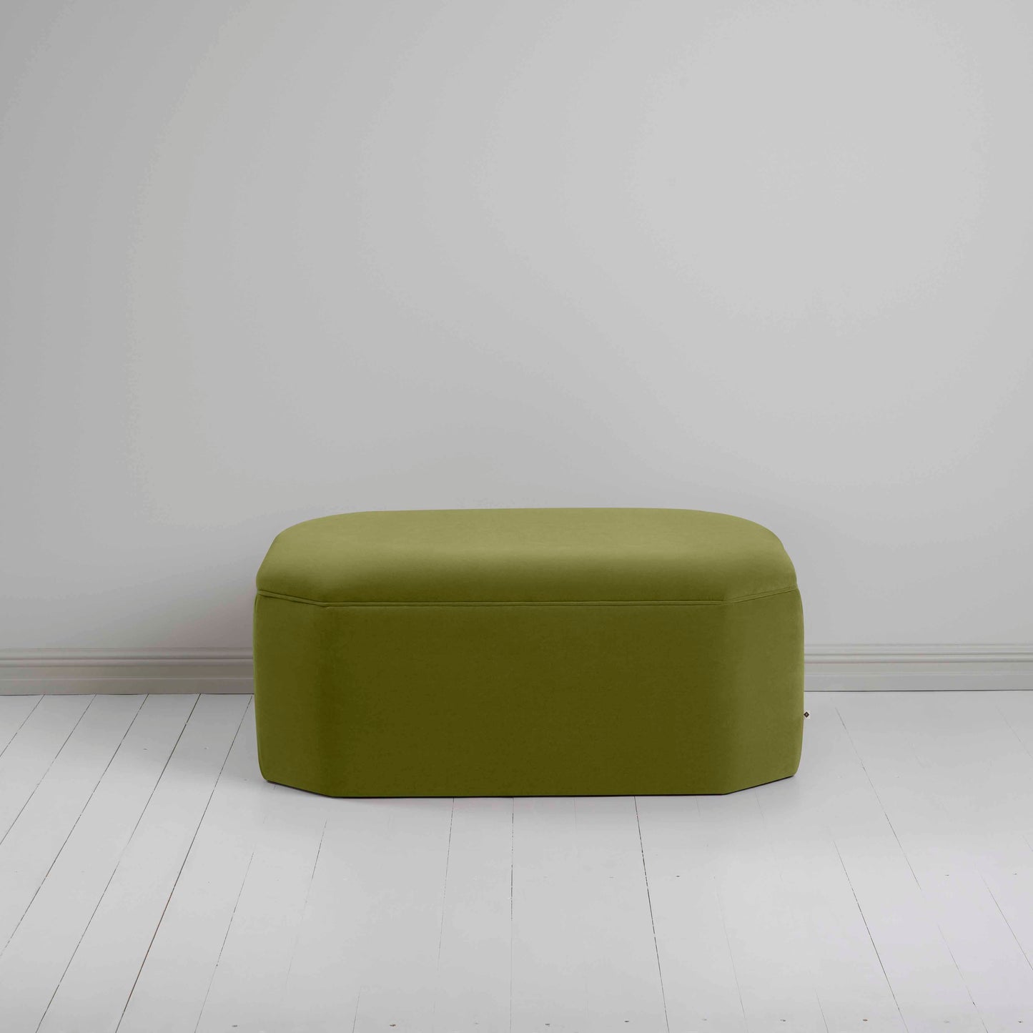 Hither Hexagonal Storage Ottoman in Intelligent Velvet Lawn - Nicola Harding