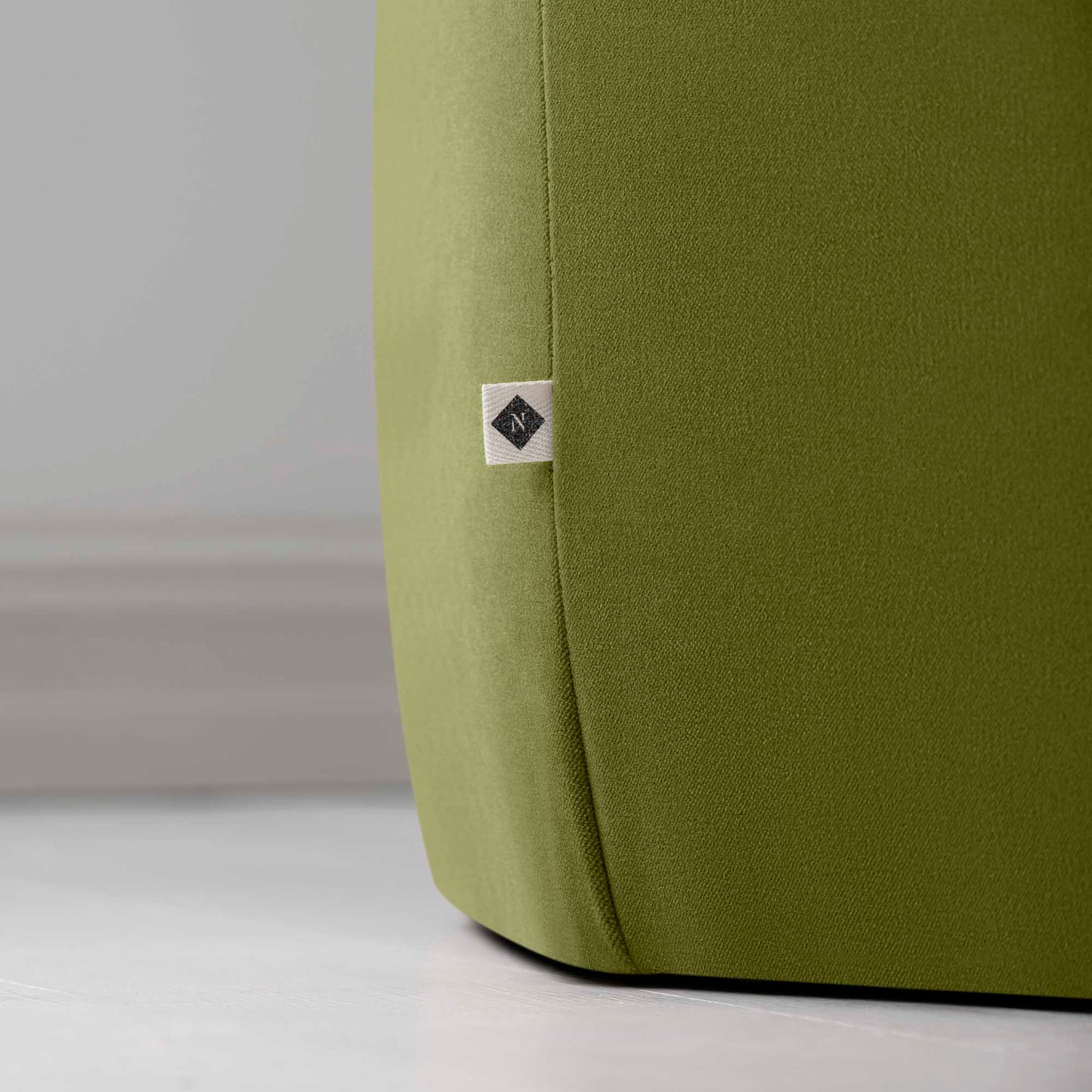 Hither Hexagonal Storage Ottoman in Intelligent Velvet Lawn - Nicola Harding