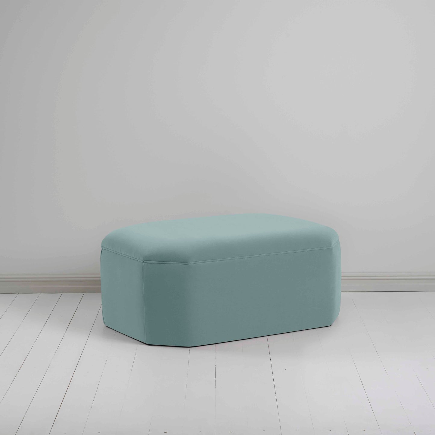 Hither Hexagonal Ottoman in Intelligent Velvet Mineral - Nicola Harding