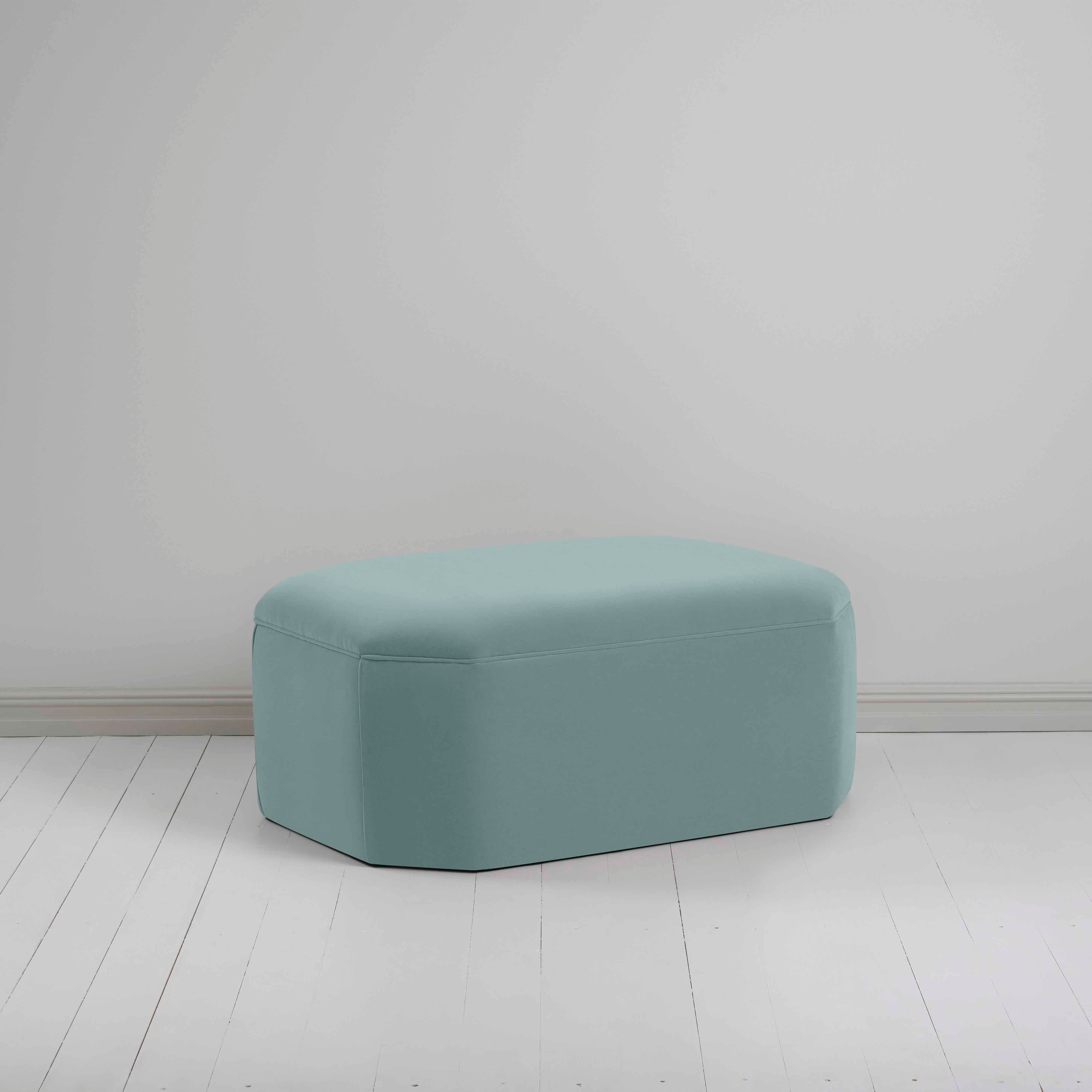  Hither Hexagonal Storage Ottoman in Intelligent Velvet Mineral - Nicola Harding 