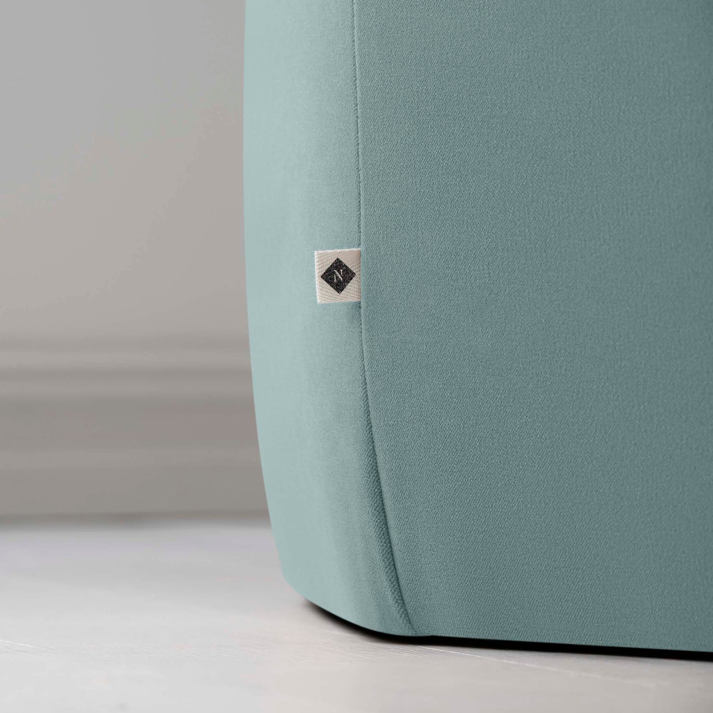 Hither Hexagonal Ottoman in Intelligent Velvet Mineral - Nicola Harding