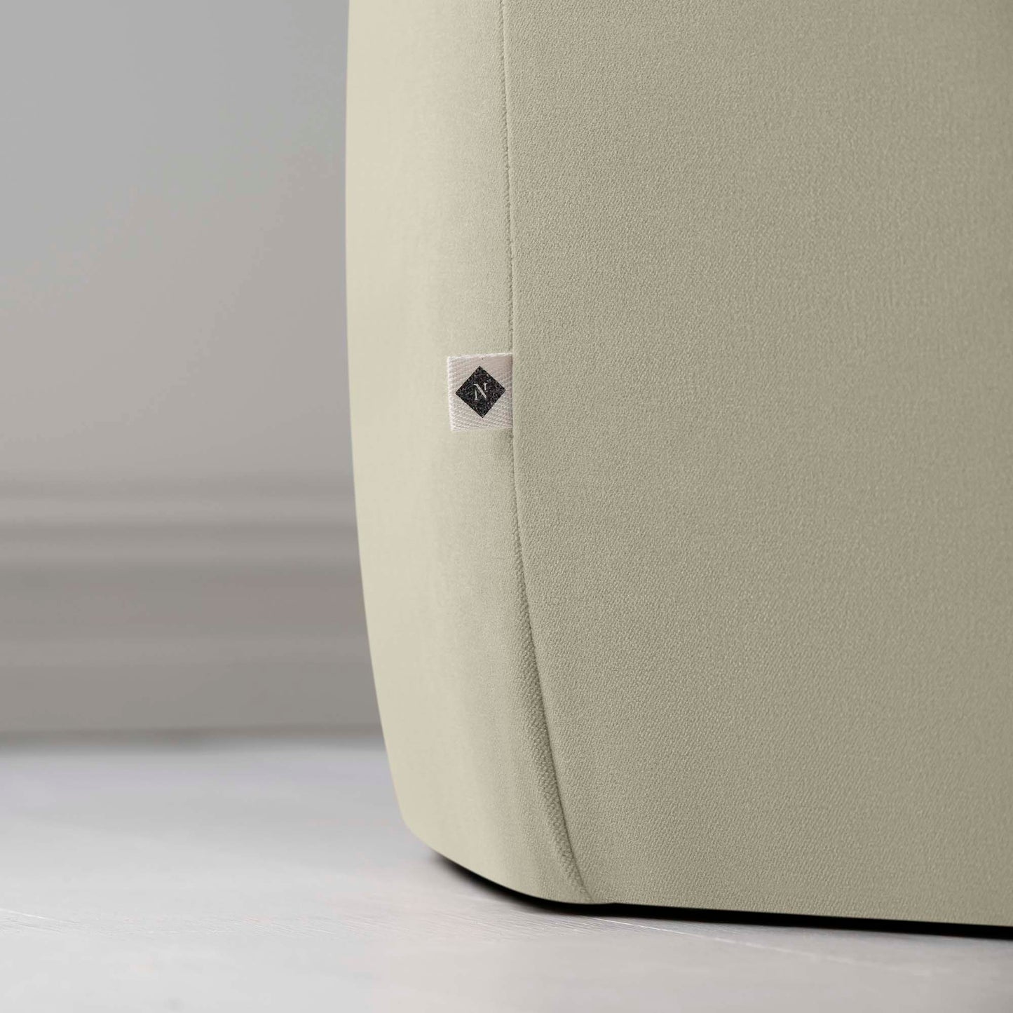 Hither Hexagonal Ottoman in Intelligent Velvet Moonstone - Nicola Harding