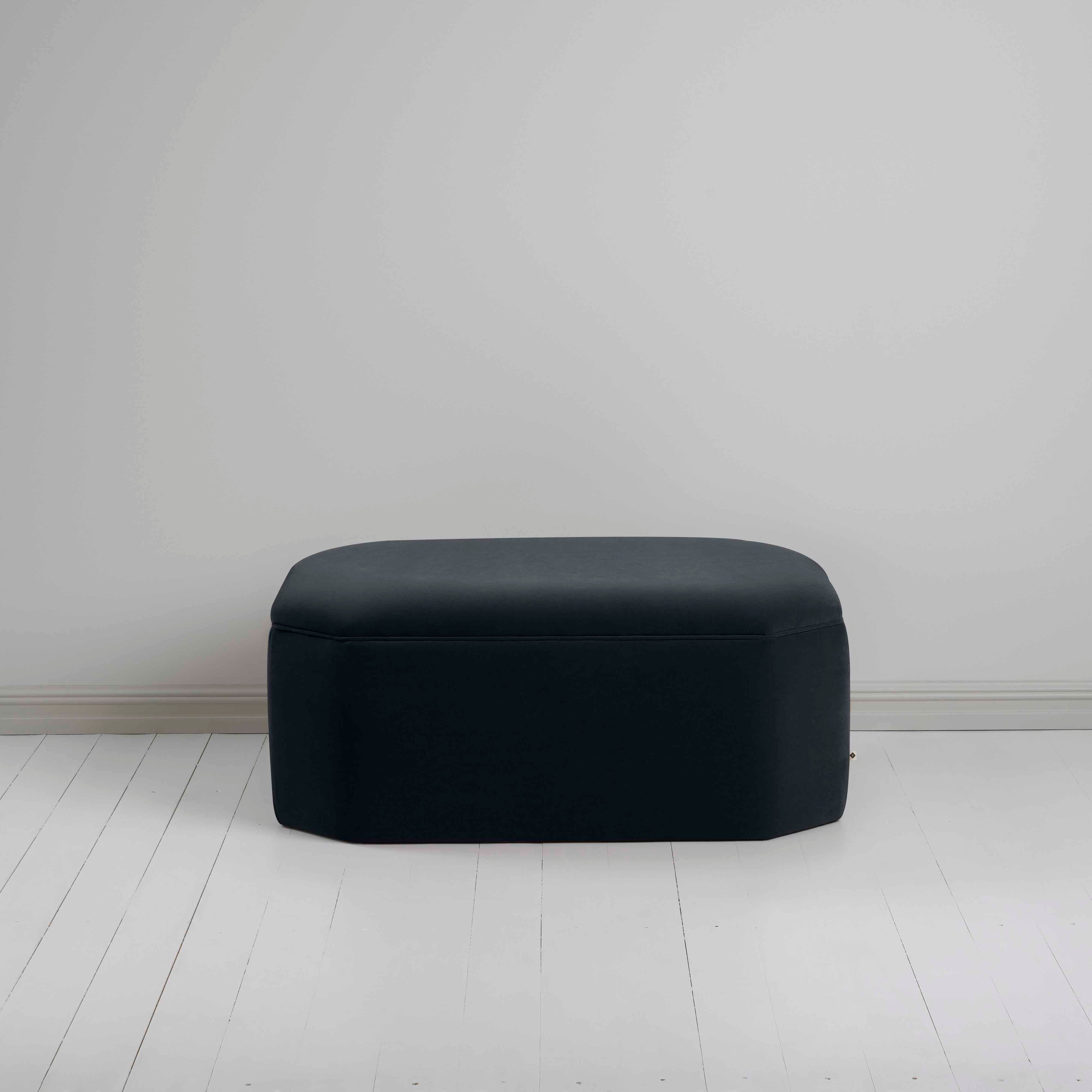  Hither Hexagonal Ottoman in Intelligent Velvet Onyx - Nicola Harding 