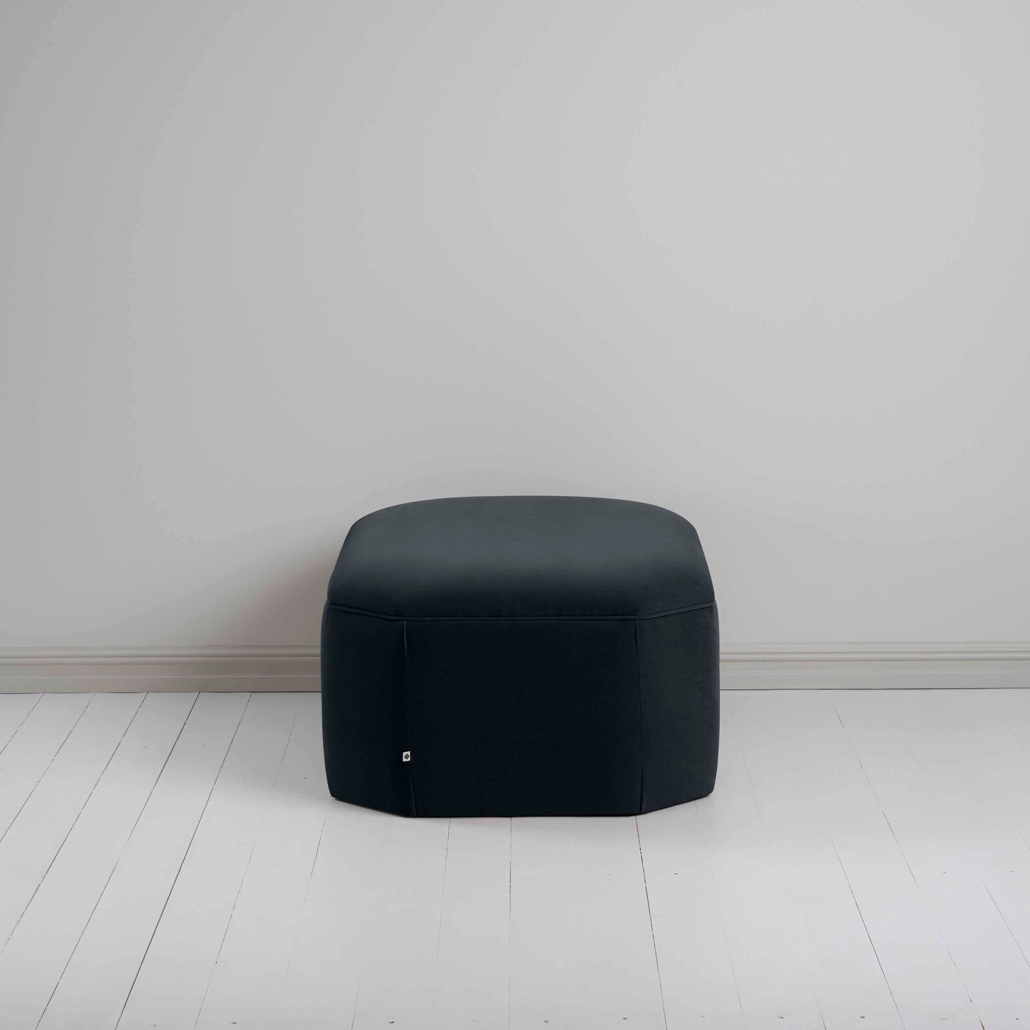 Hither Hexagonal Storage Ottoman in Intelligent Velvet Onyx - Nicola Harding