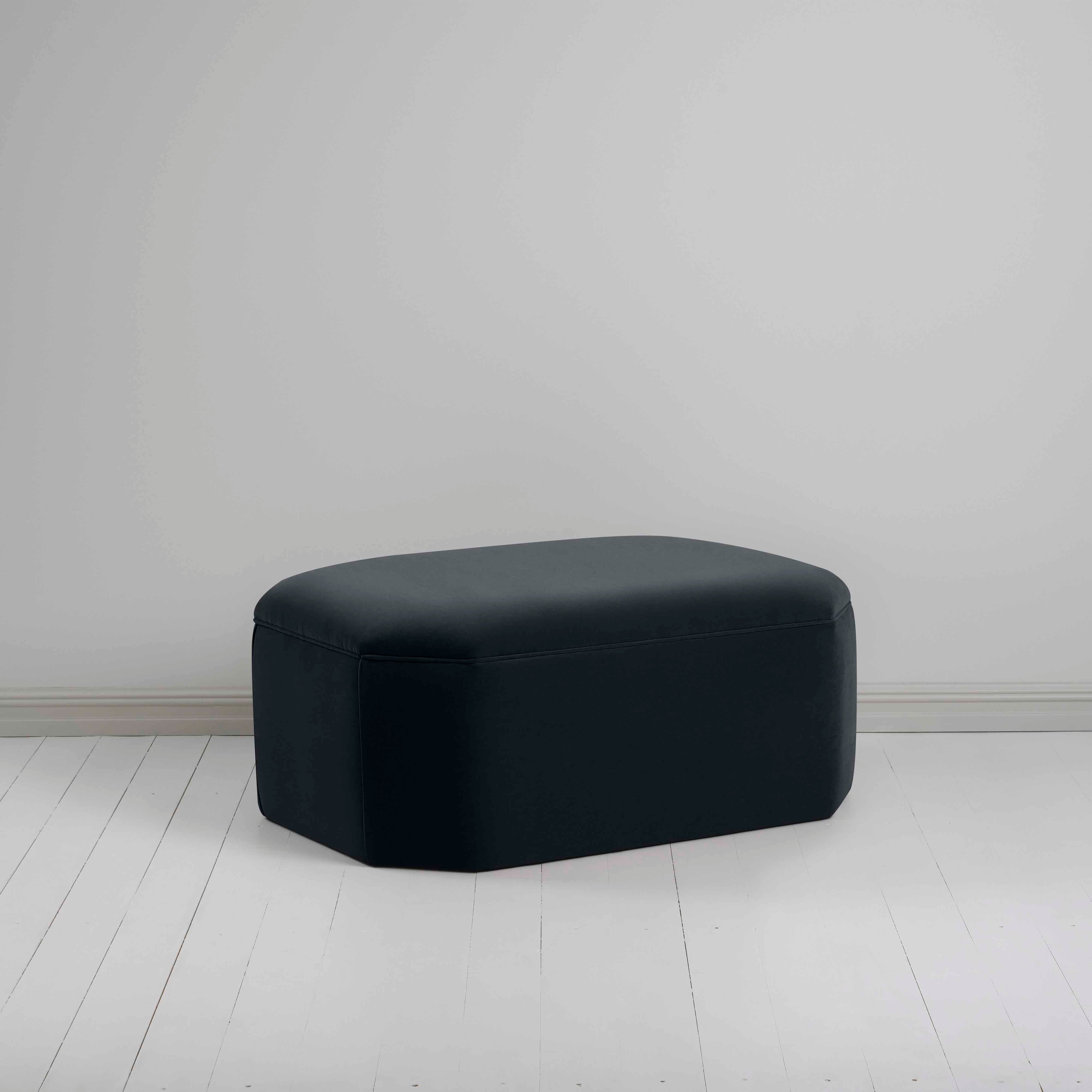  Hither Hexagonal Ottoman in Intelligent Velvet Onyx - Nicola Harding 