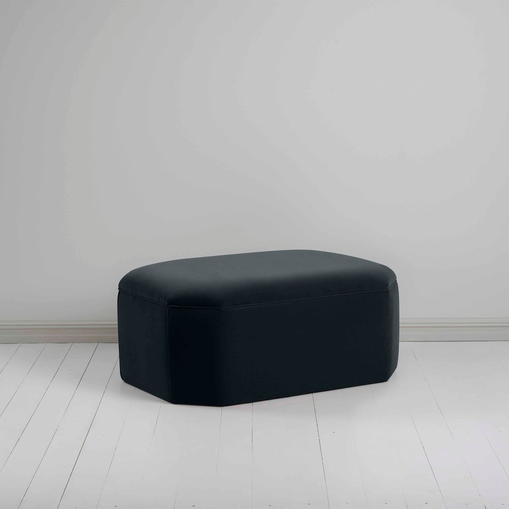  Hither Hexagonal Ottoman in Intelligent Velvet Onyx - Nicola Harding 