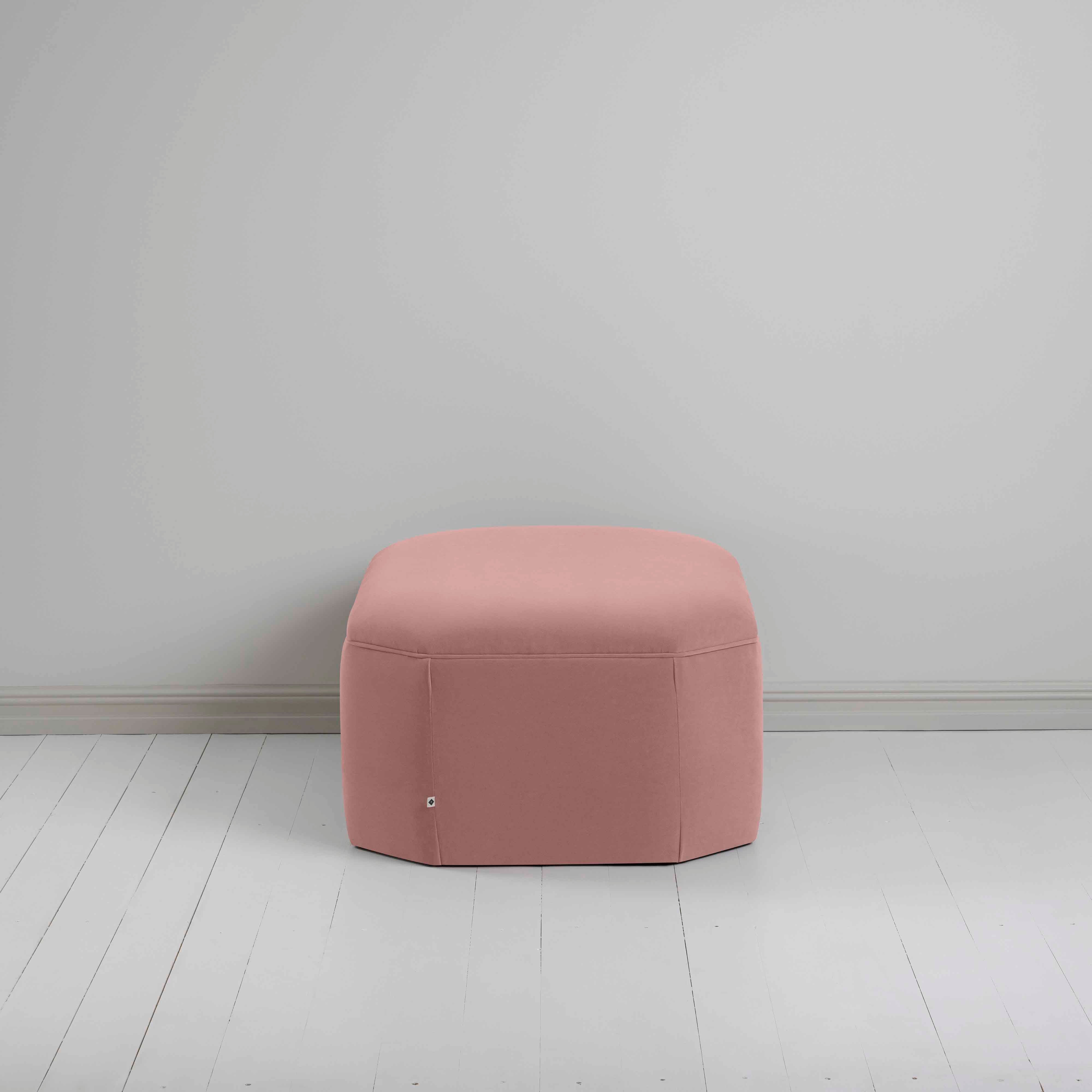  Hither Hexagonal Storage Ottoman in Intelligent Velvet Rose - Nicola Harding 