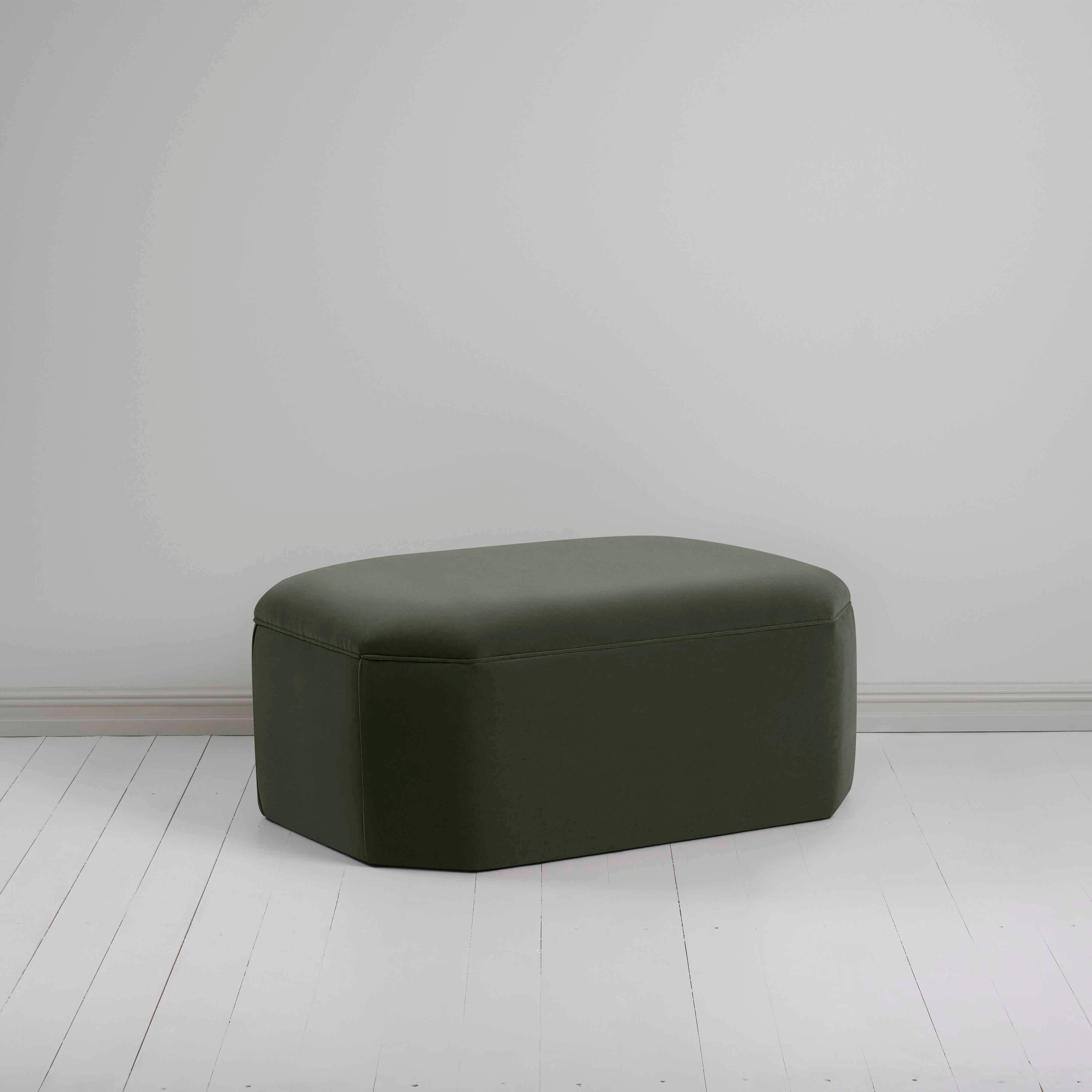  Hither Hexagonal Storage Ottoman in Intelligent Velvet Seaweed - Nicola Harding 