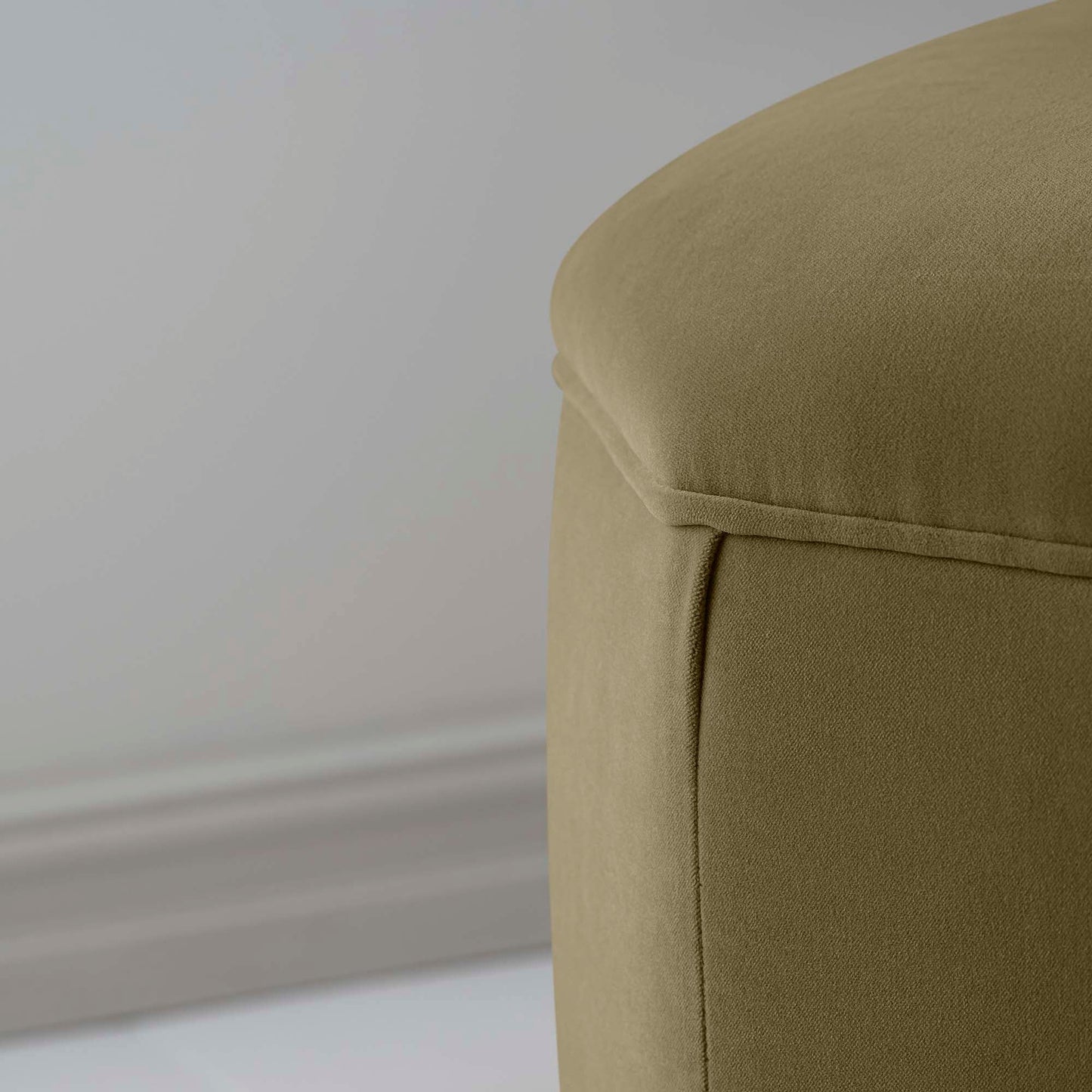 Hither Hexagonal Storage Ottoman in Intelligent Velvet Sepia - Nicola Harding