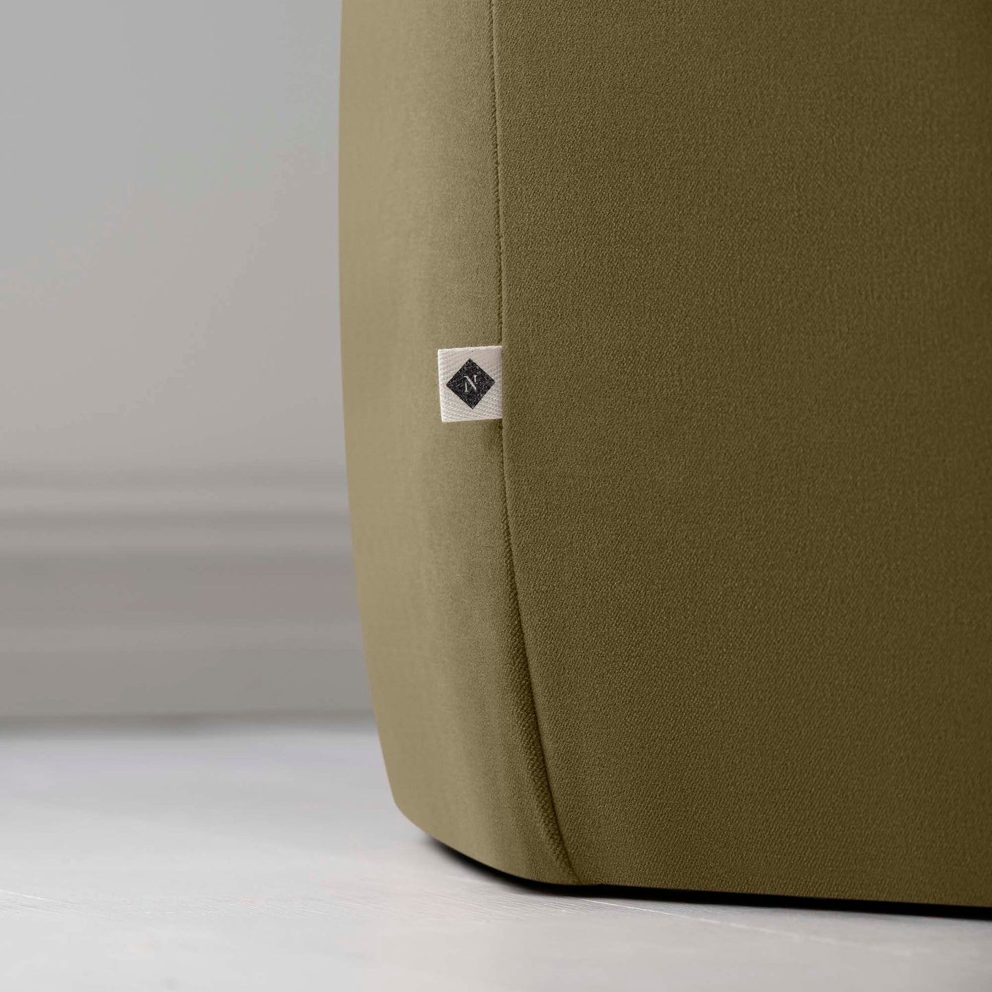 Hither Hexagonal Ottoman in Intelligent Velvet Sepia - Nicola Harding