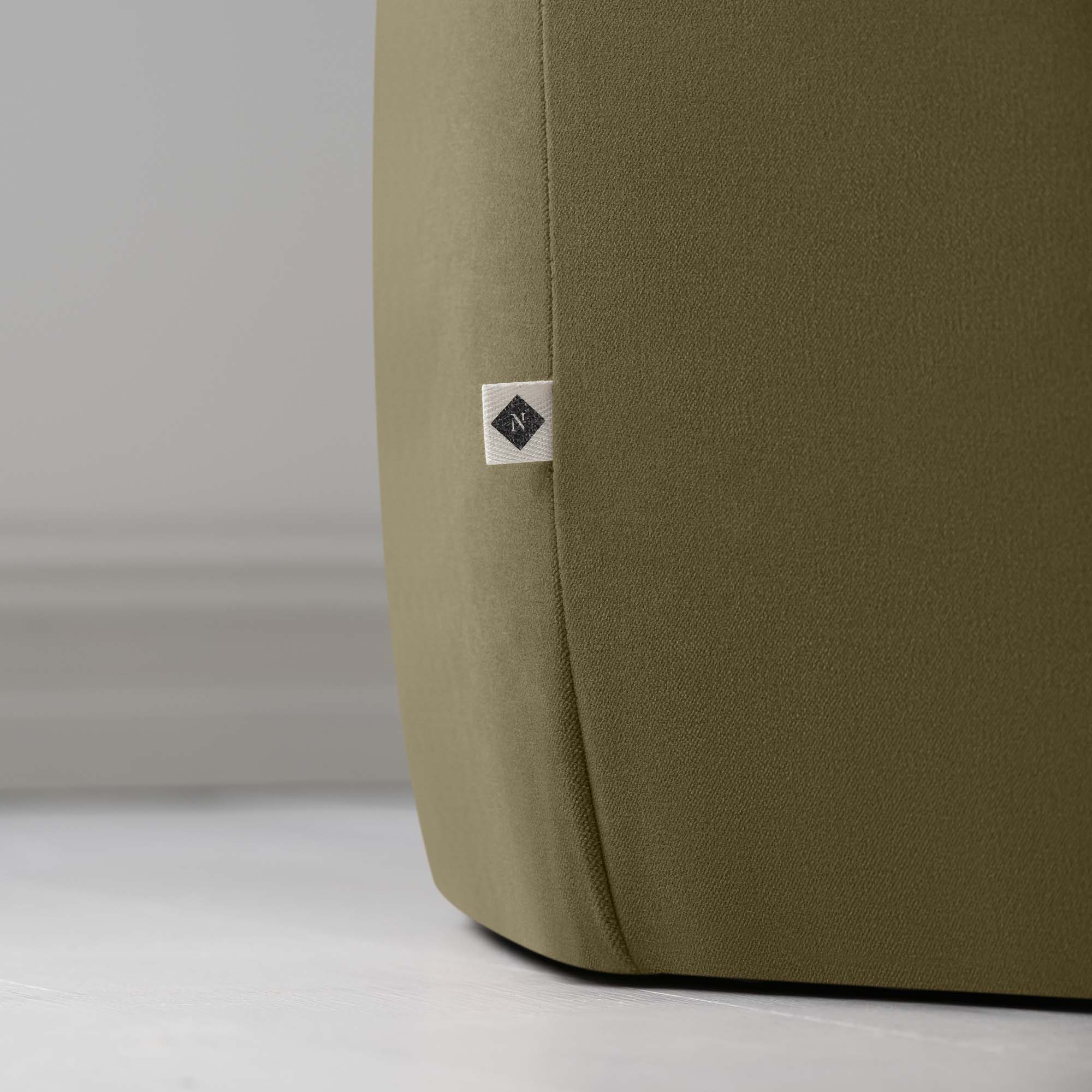  Hither Hexagonal Storage Ottoman in Intelligent Velvet Sepia - Nicola Harding 