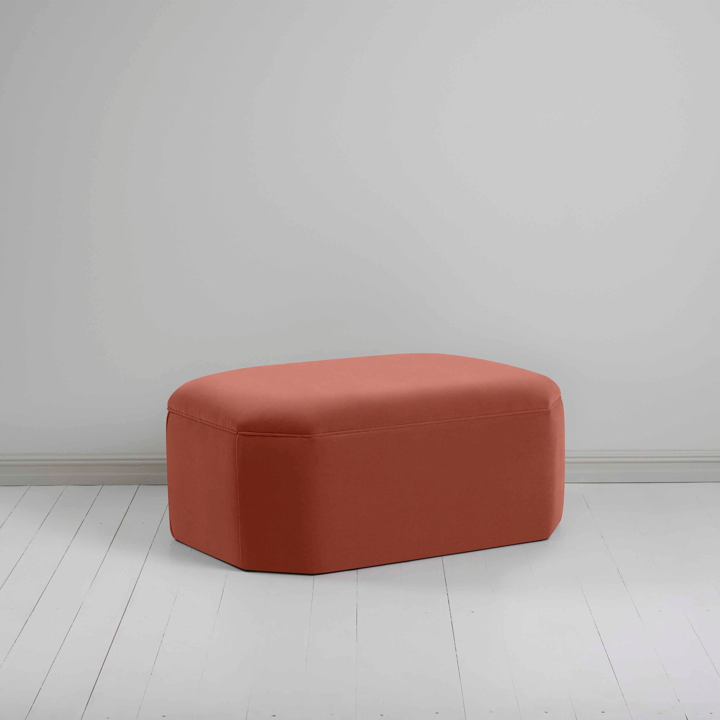 Hither Hexagonal Storage Ottoman in Intelligent Velvet Sienna - Nicola Harding