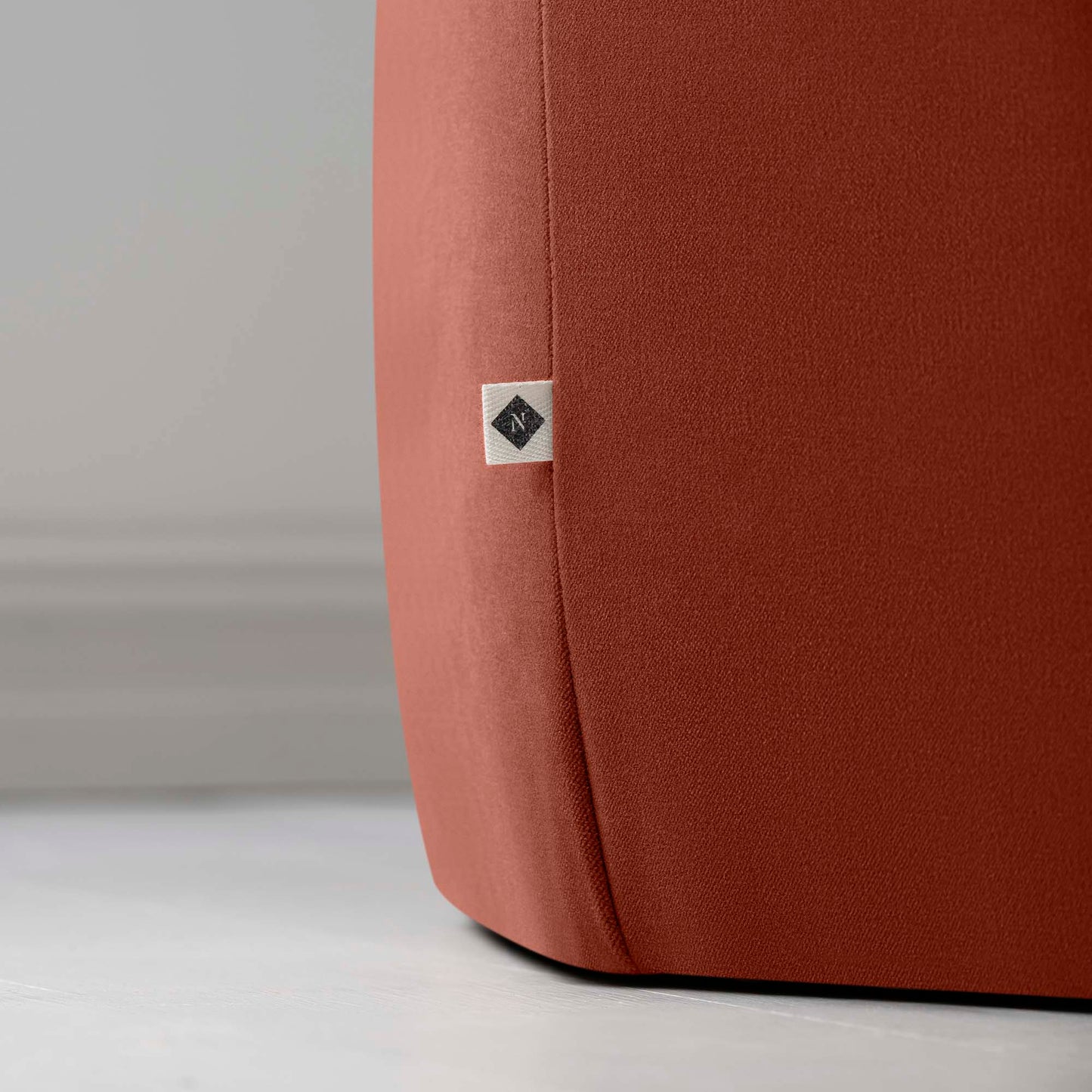 Hither Hexagonal Ottoman in Intelligent Velvet Sienna - Nicola Harding