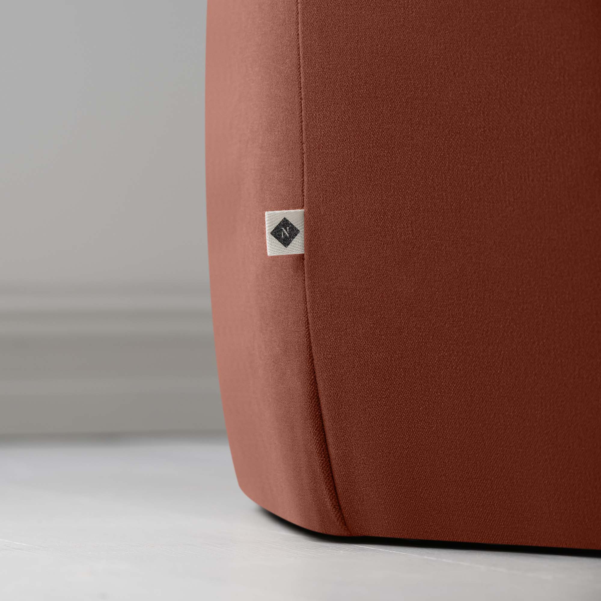  Hither Hexagonal Storage Ottoman in Intelligent Velvet Sienna - Nicola Harding 