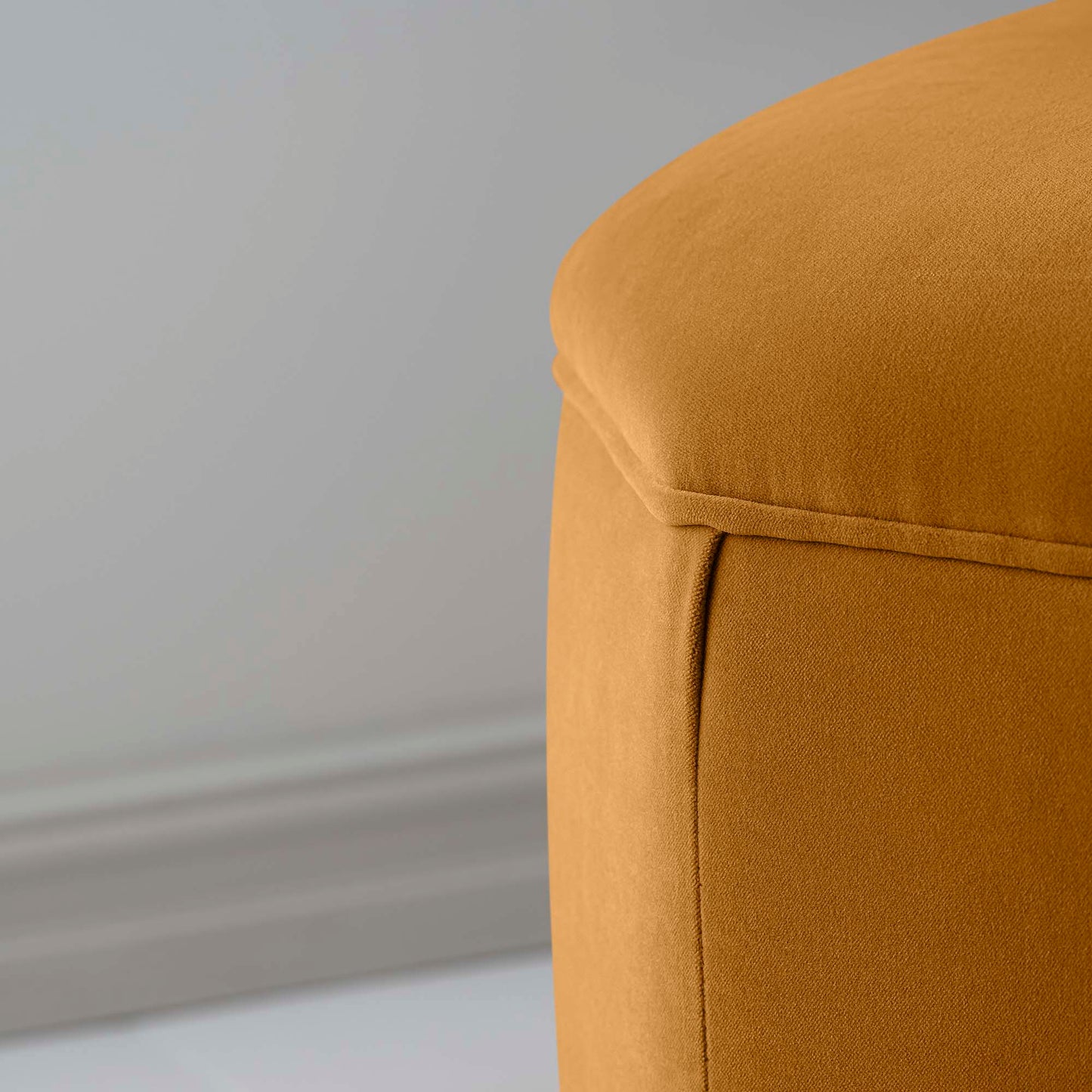 Hither Hexagonal Ottoman in Intelligent Velvet Spice - Nicola Harding