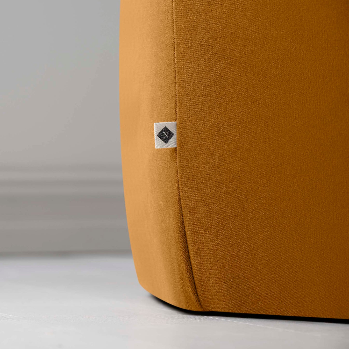 Hither Hexagonal Ottoman in Intelligent Velvet Spice - Nicola Harding